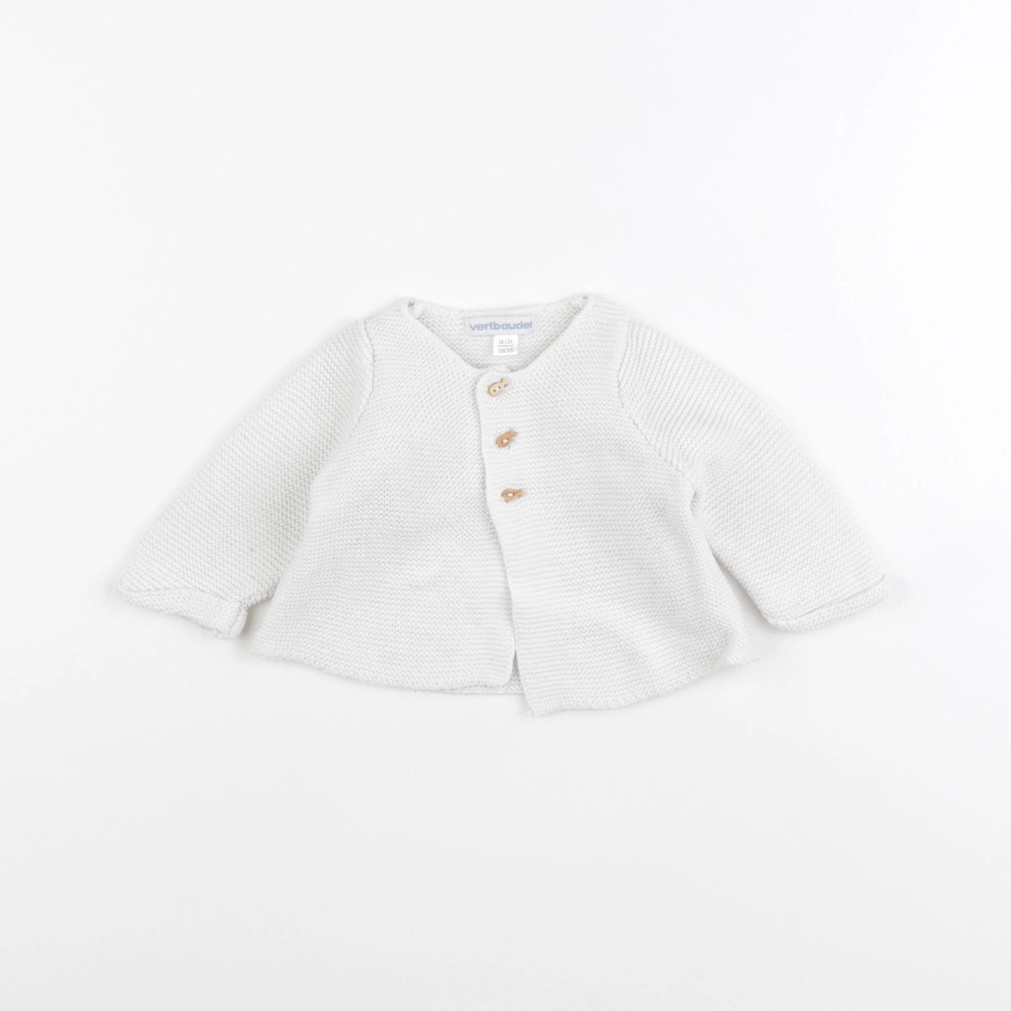 Vertbaudet - gilet blanc - 1 mois