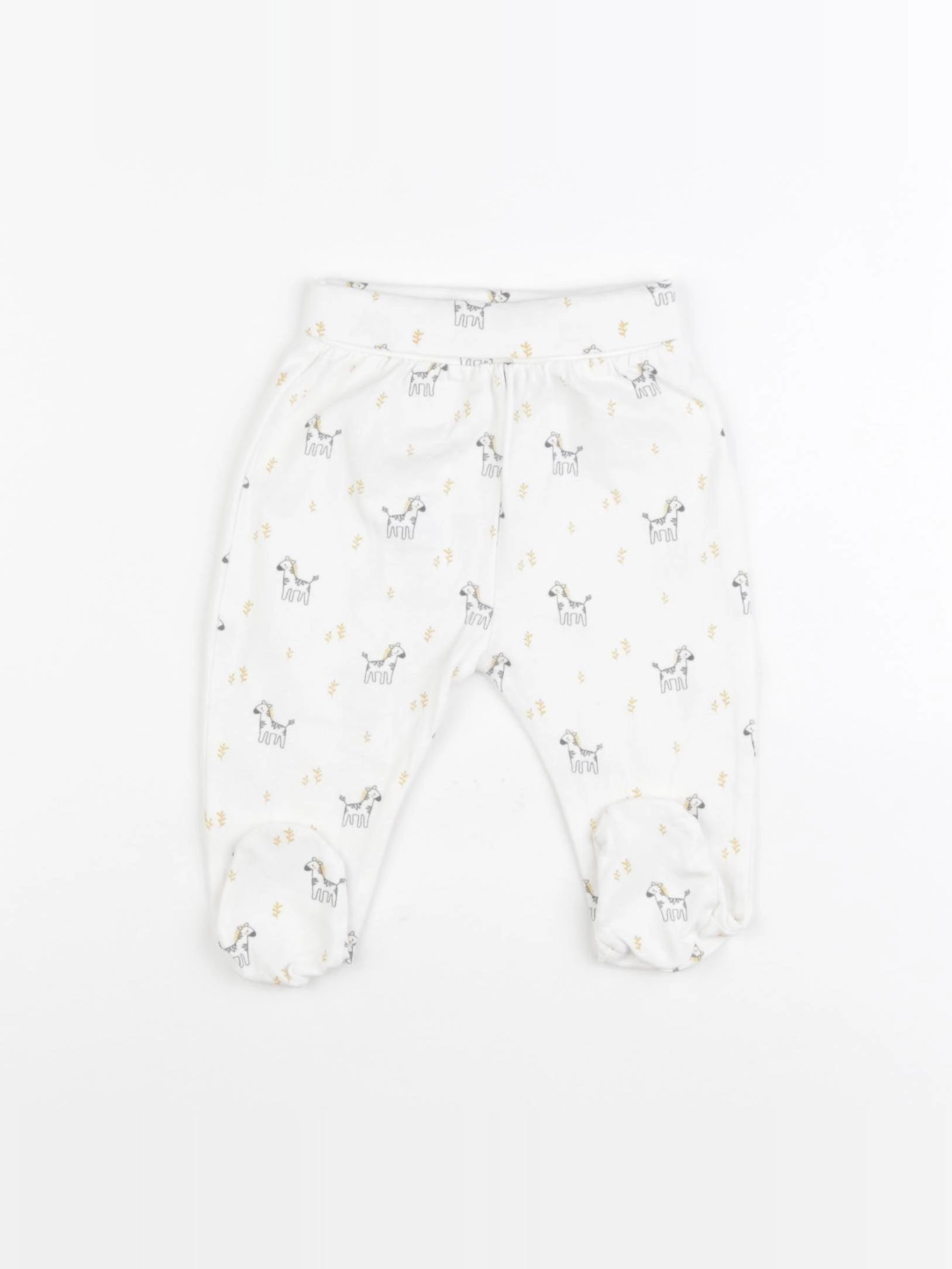 Vertbaudet - legging blanc, jaune - 3 mois