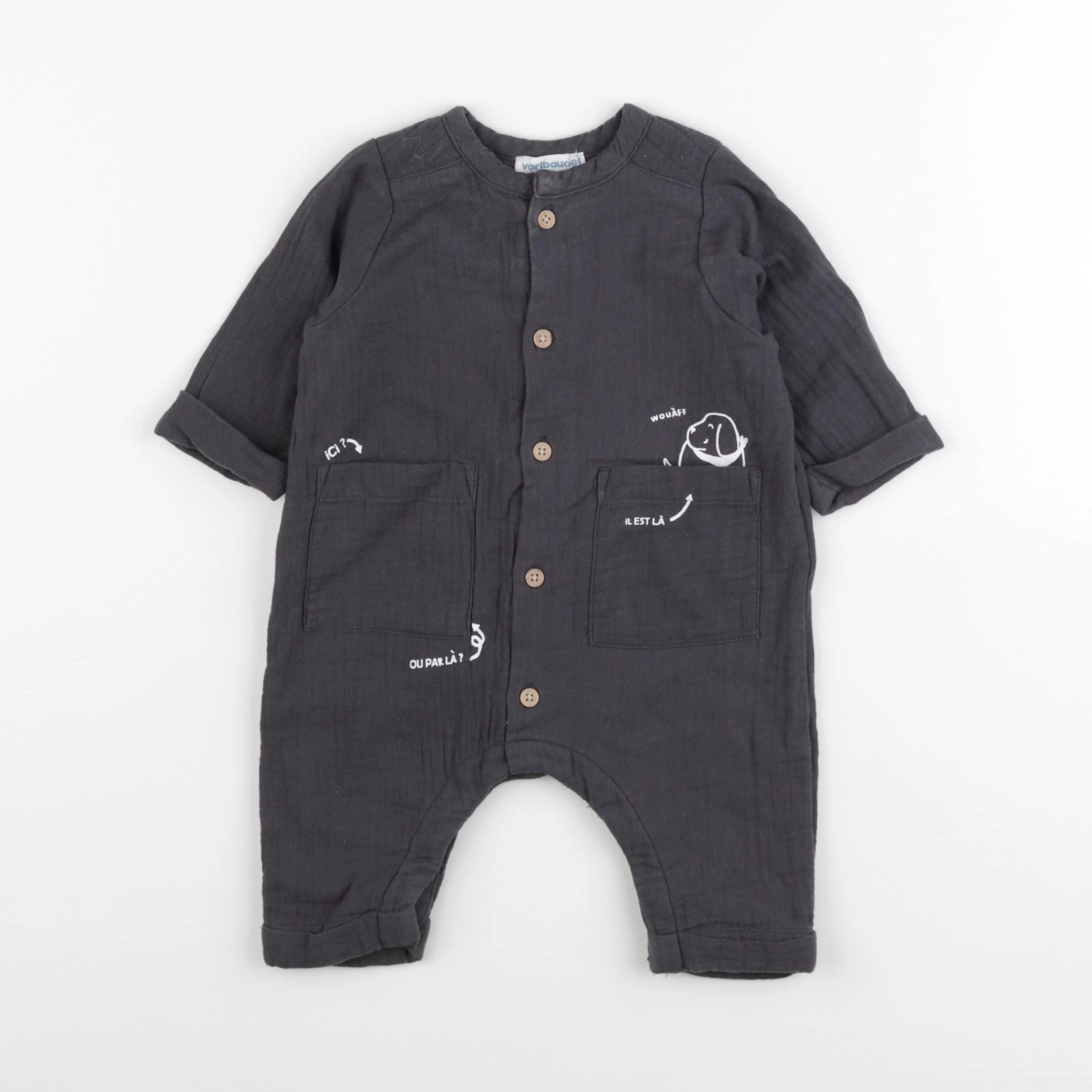 Vertbaudet - ensemble gris - 3 mois