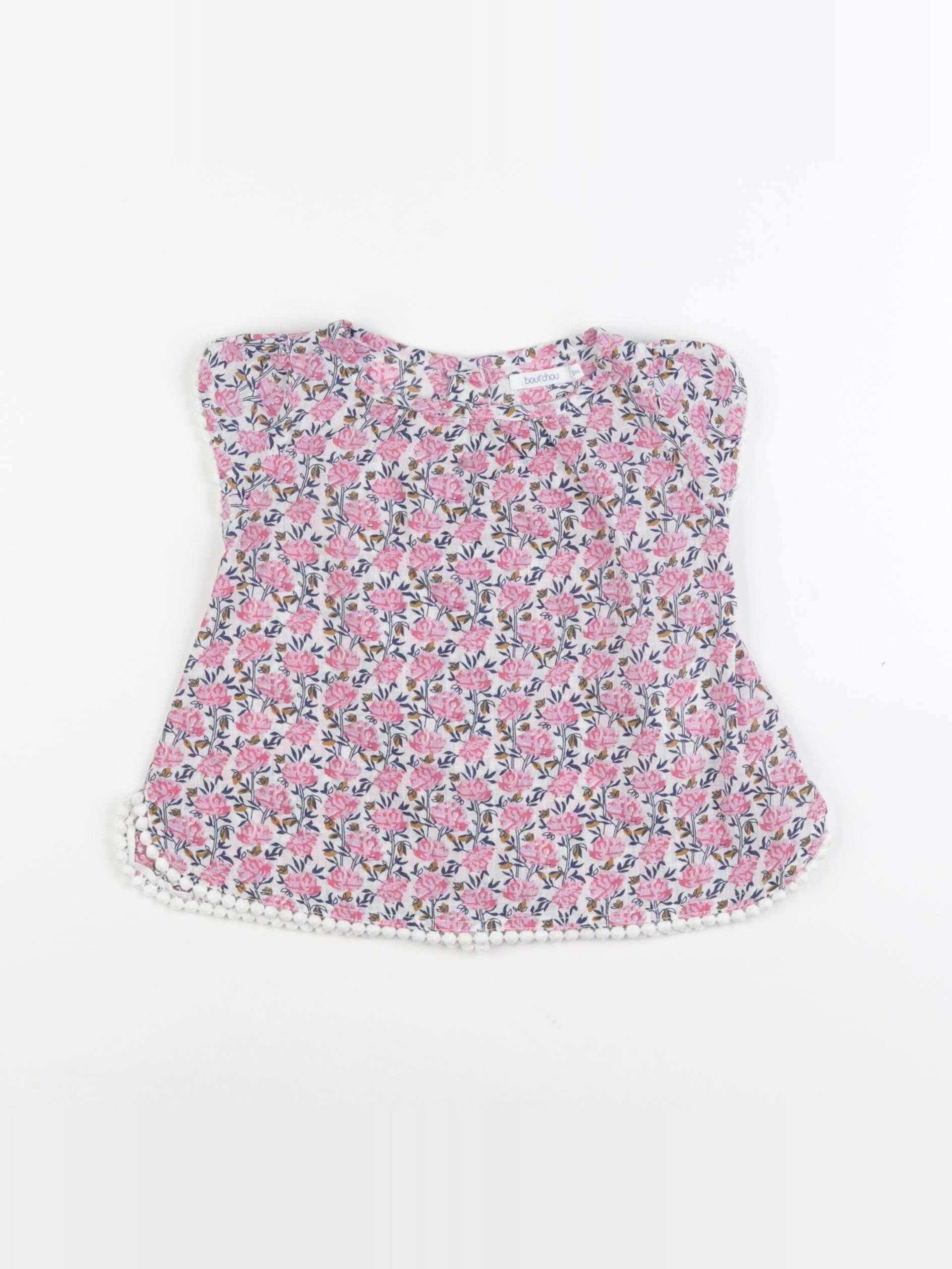 Boutchou - blouse rose - 12 mois