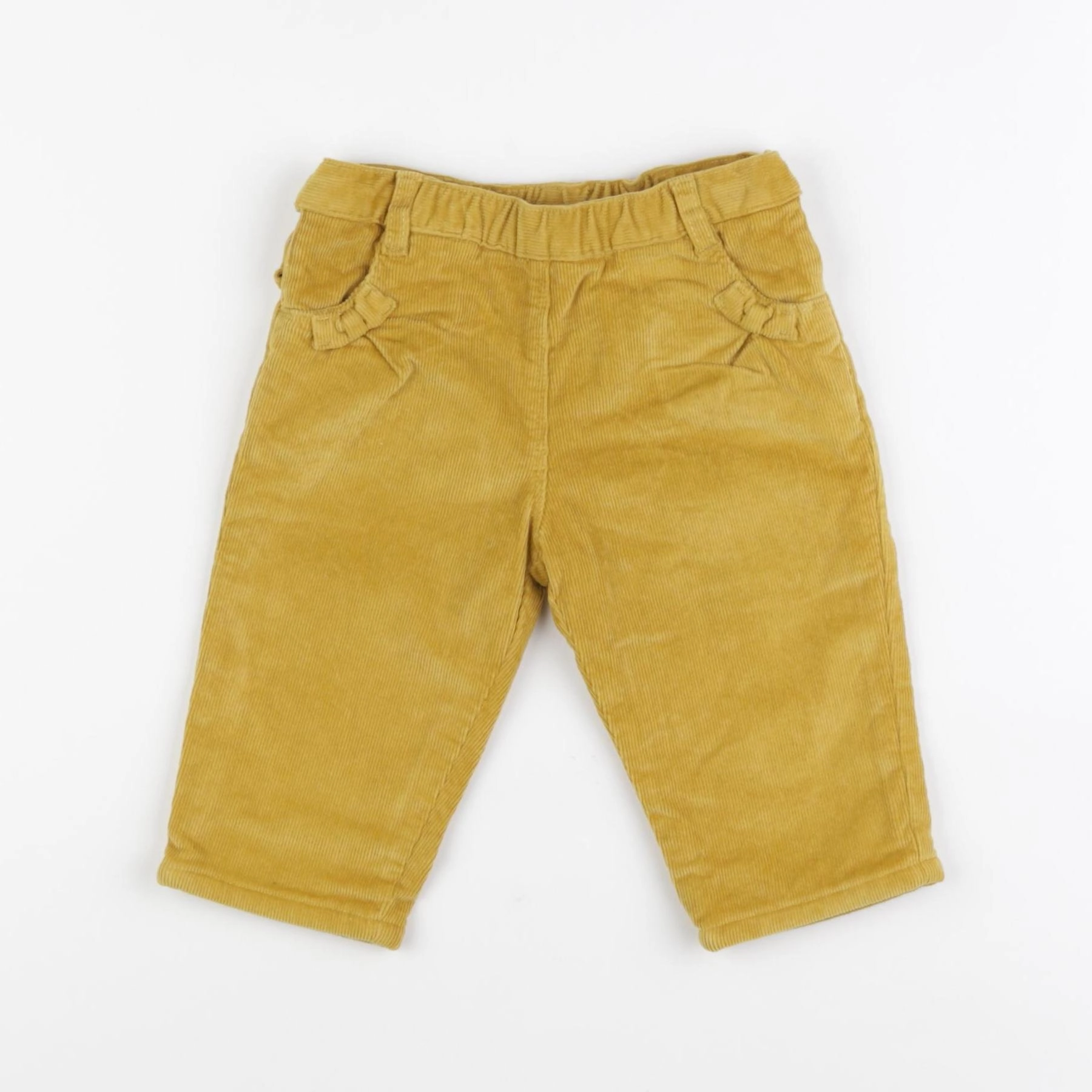 Petit Bateau - pantalon doublé jaune - 6 mois