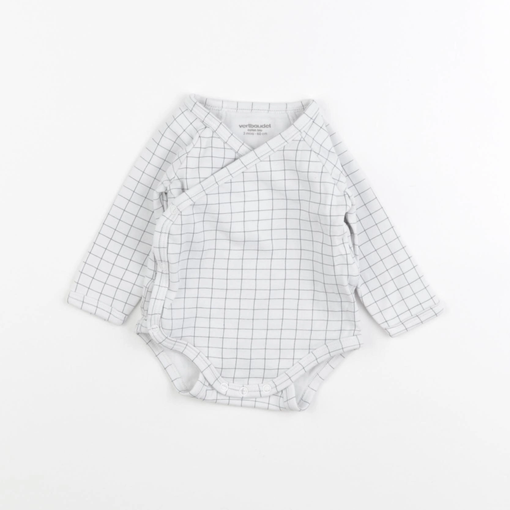 Vertbaudet - body blanc, bleu - 3 mois