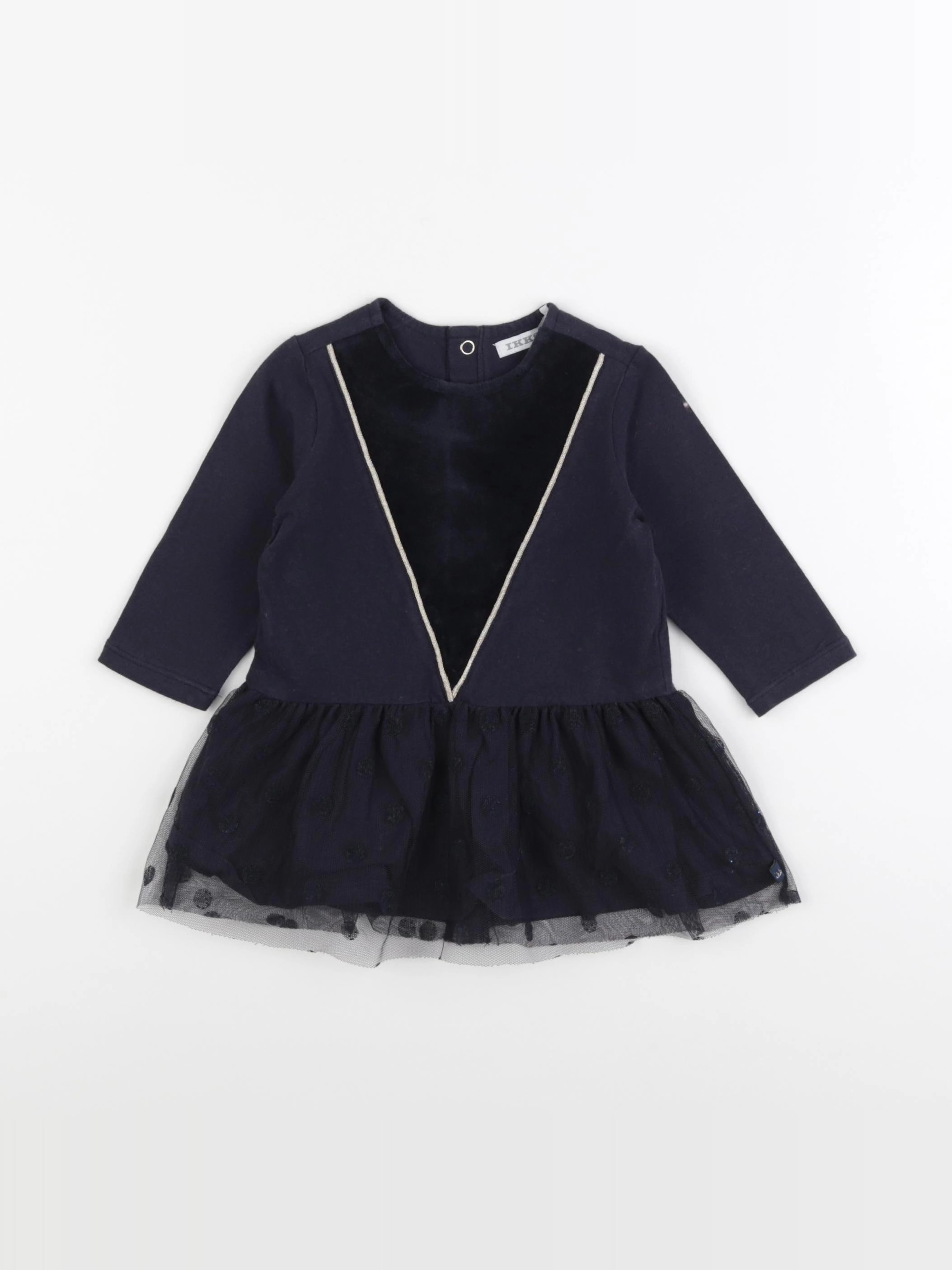 IKKS - robe bleu, or - 6 mois