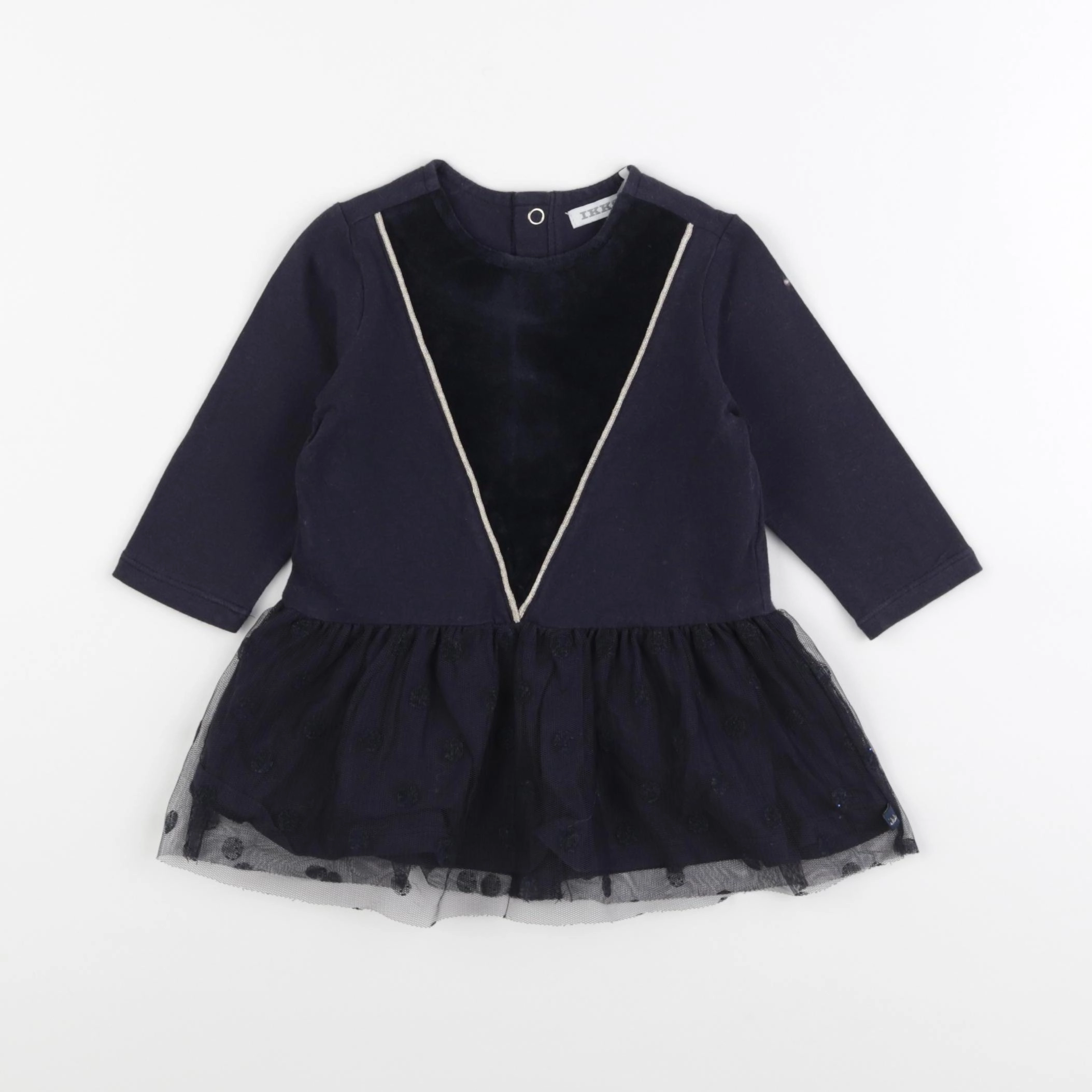 IKKS - robe bleu, or - 6 mois