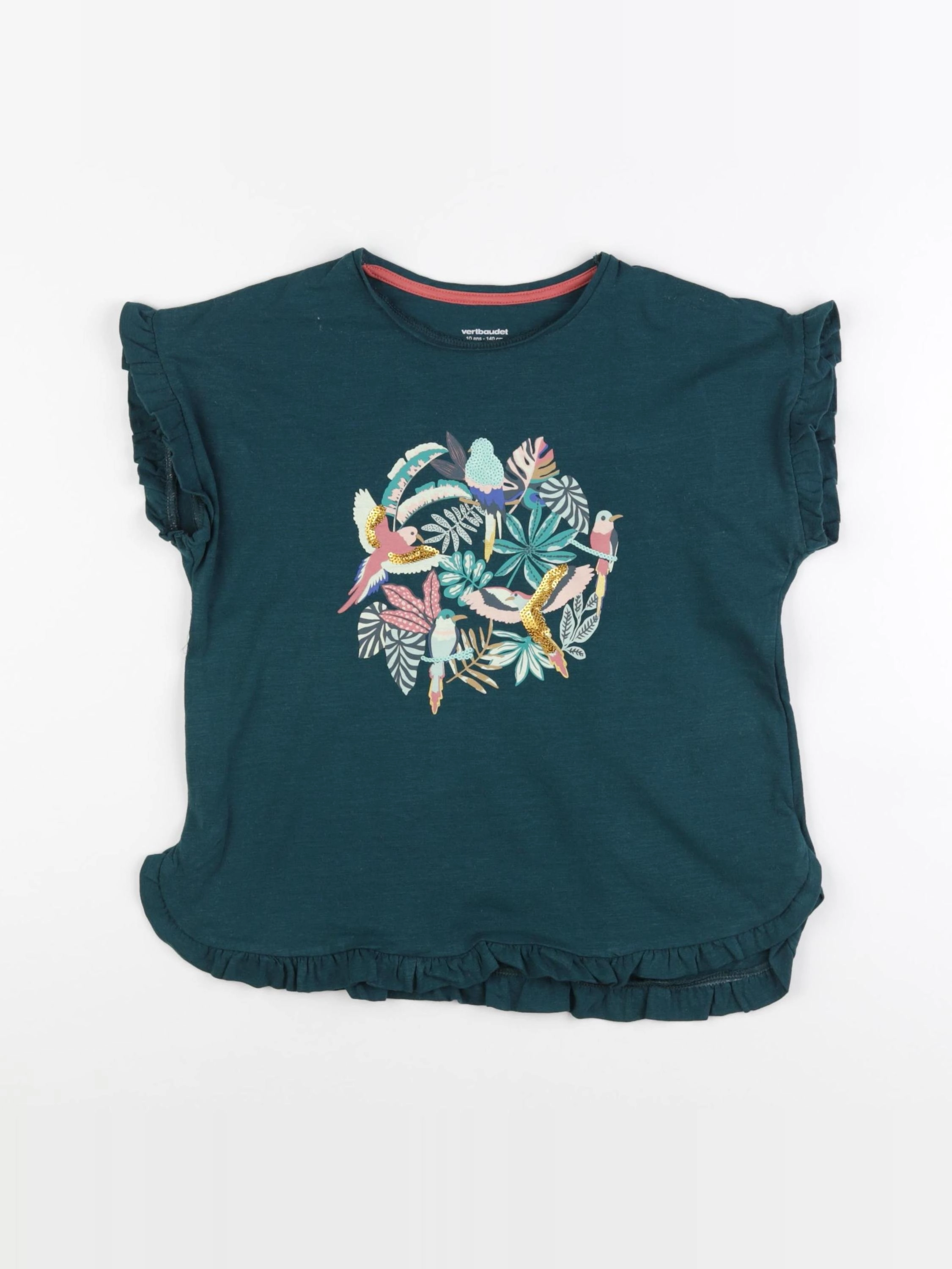 Vertbaudet - tee-shirt vert - 10 ans
