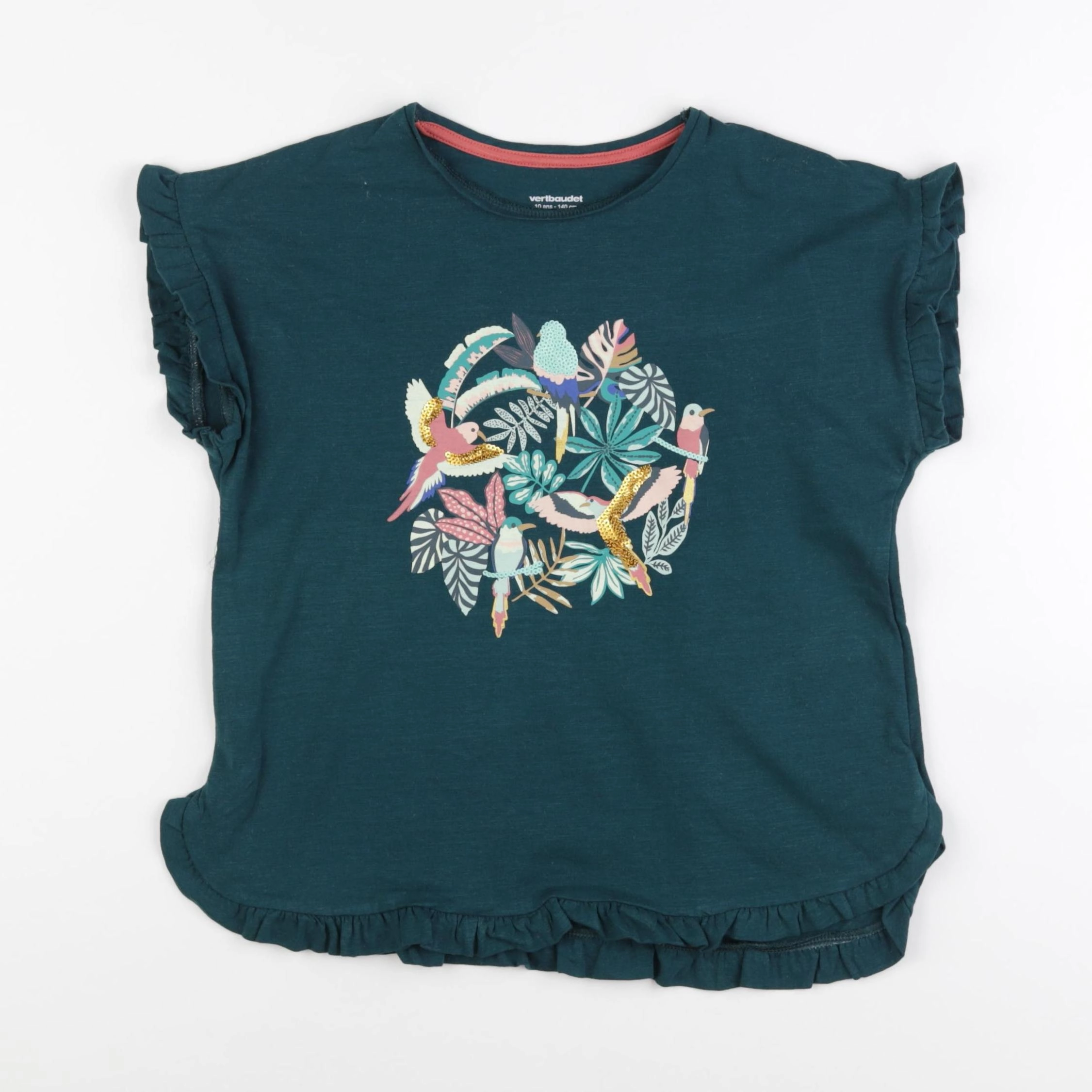 Vertbaudet - tee-shirt vert - 10 ans