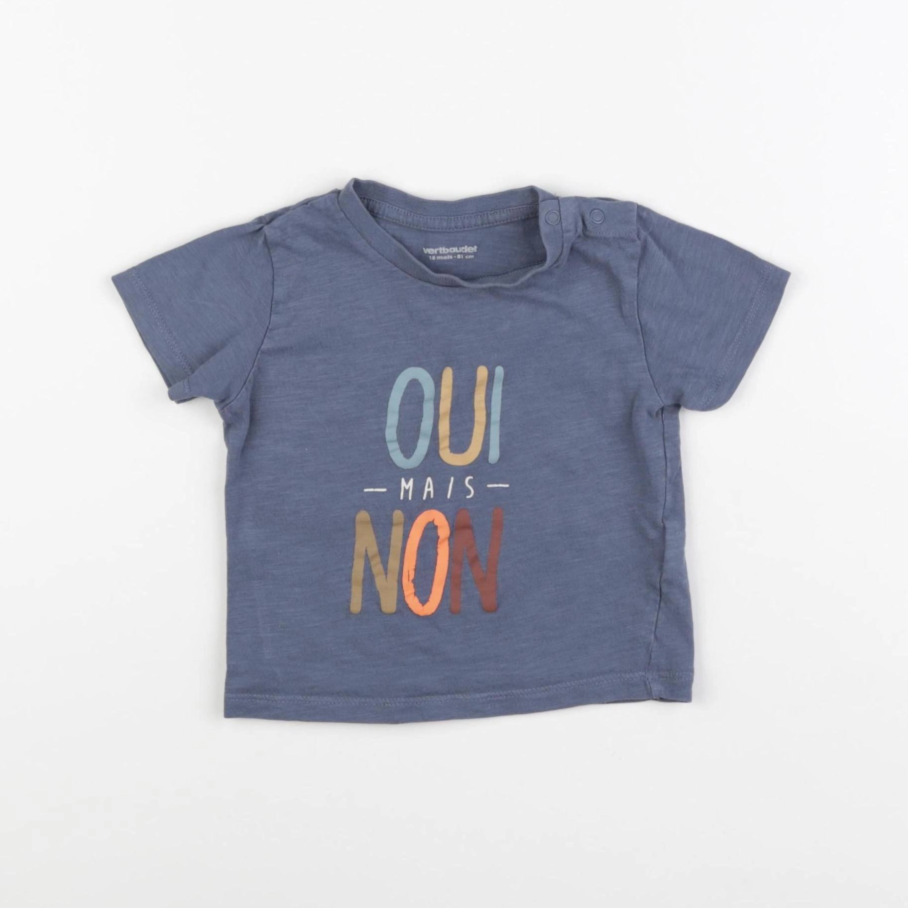 Vertbaudet - tee-shirt bleu - 18 mois