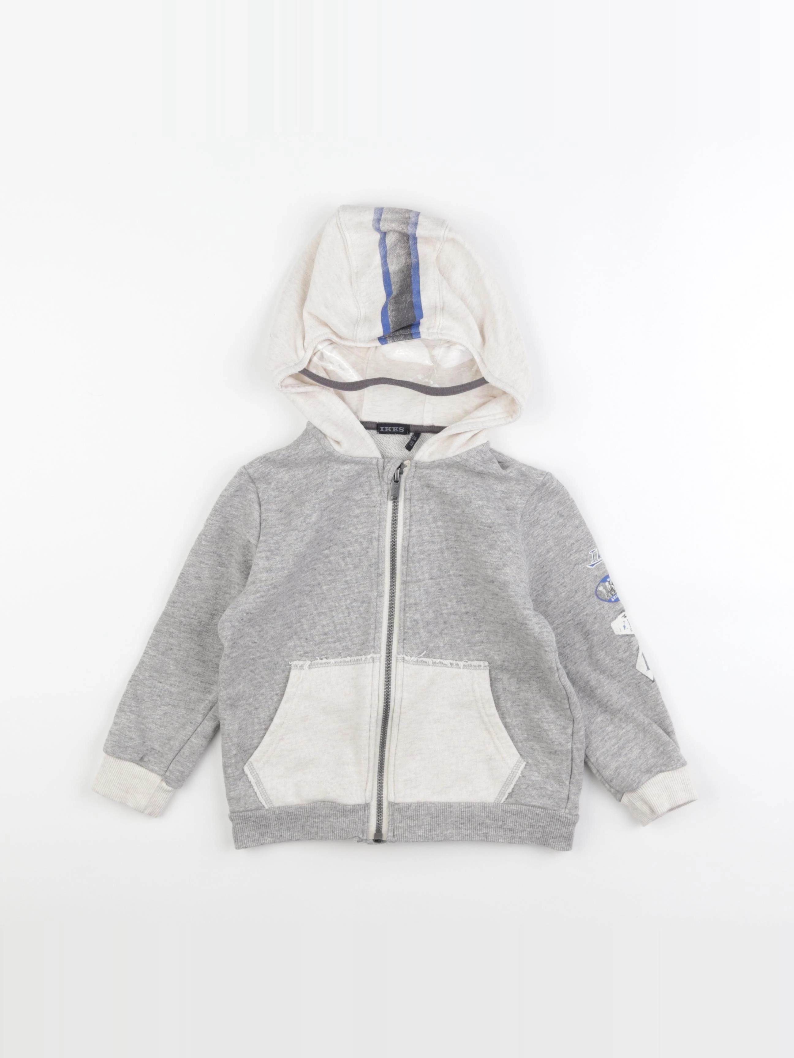 IKKS - sweat gris, beige - 3 ans