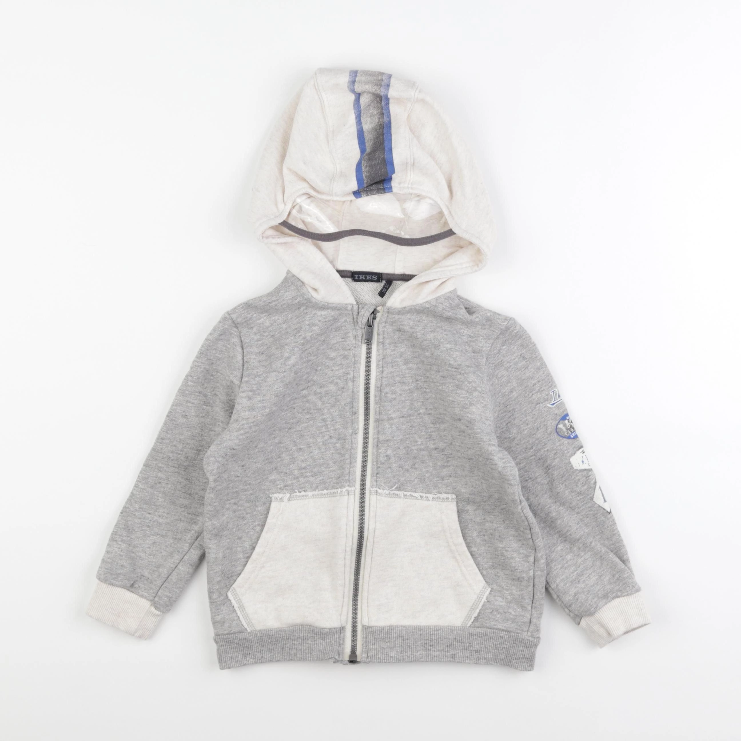 IKKS - sweat gris, beige - 3 ans