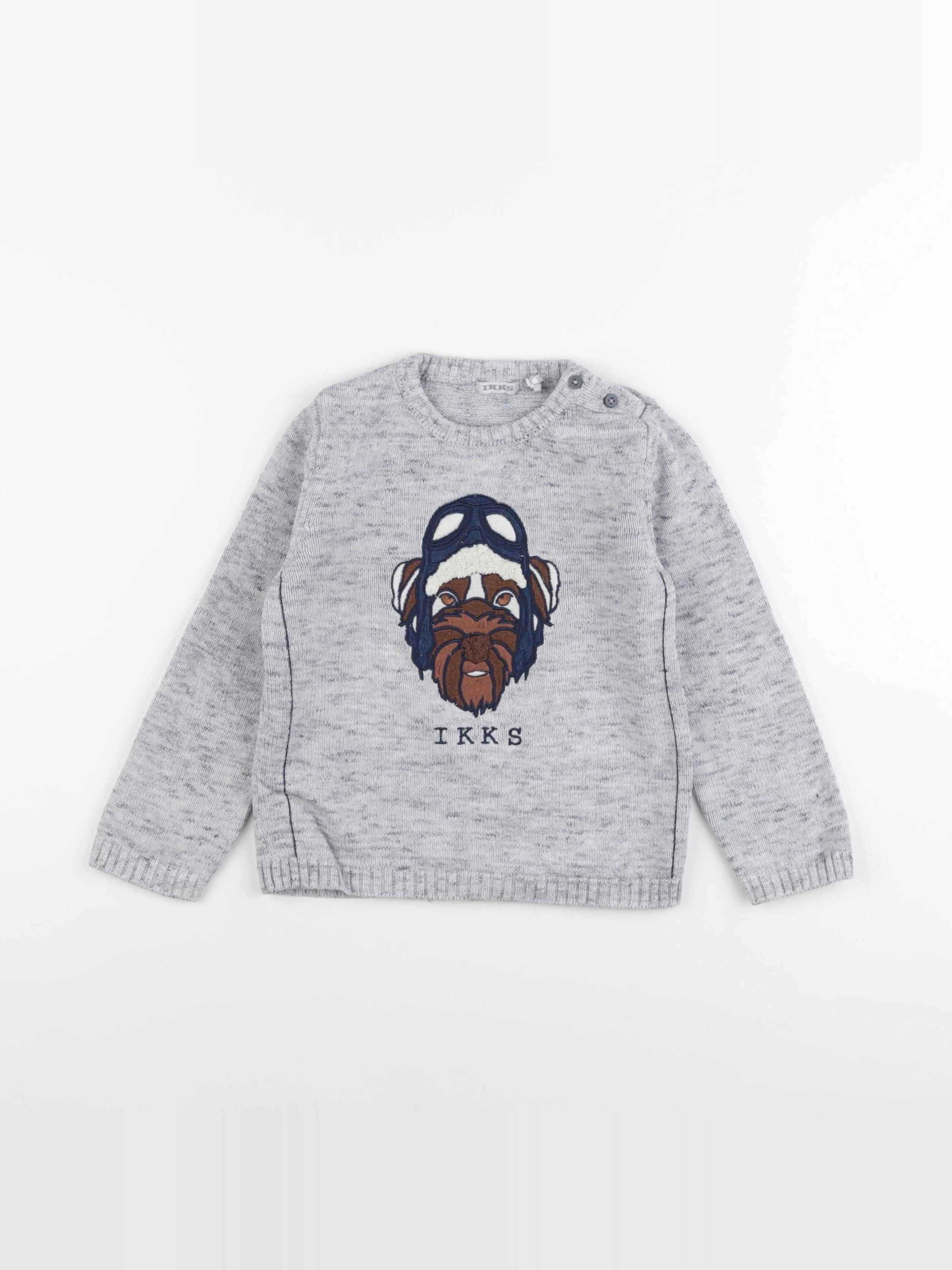 IKKS - pull gris - 3 ans