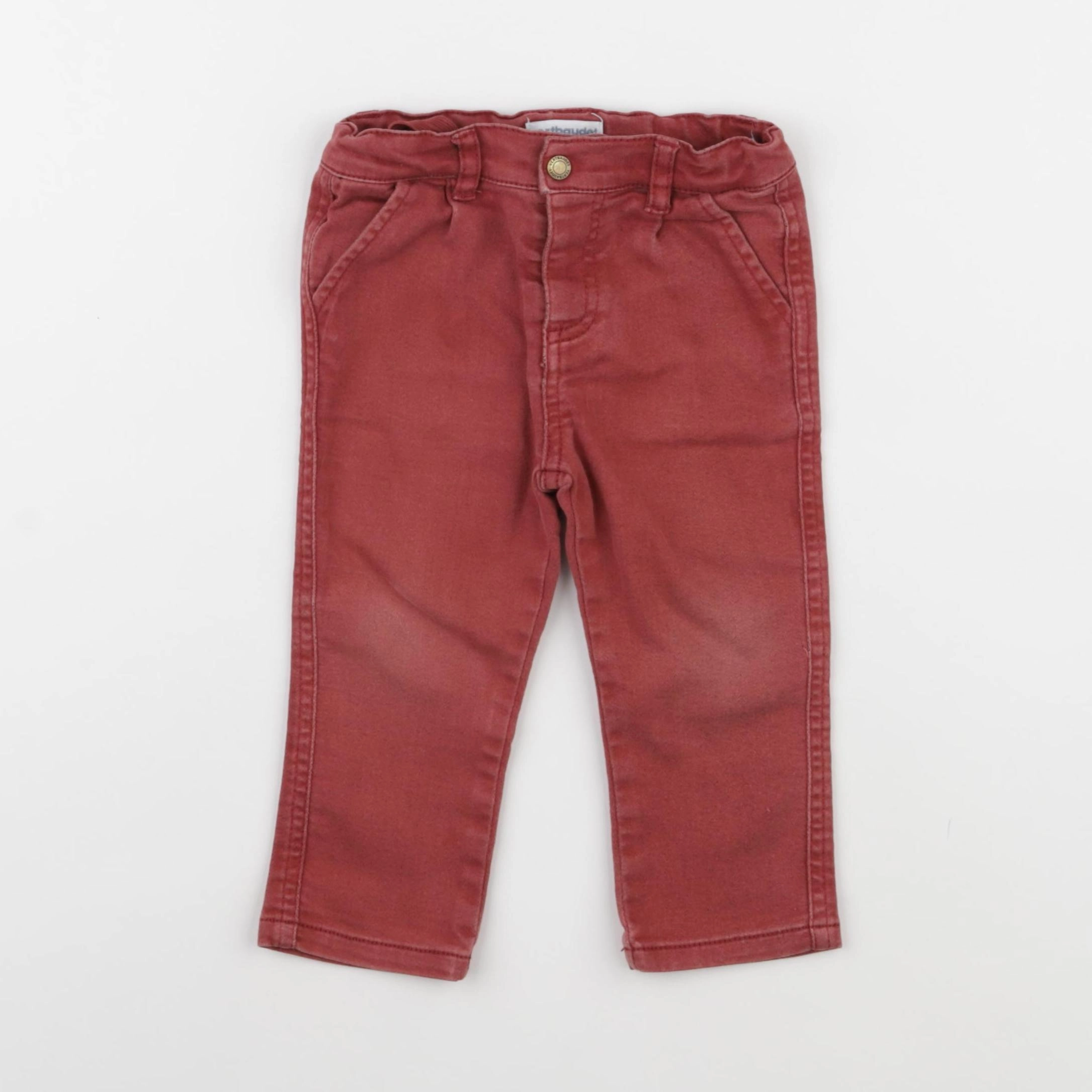 Vertbaudet - jean rouge - 18 mois