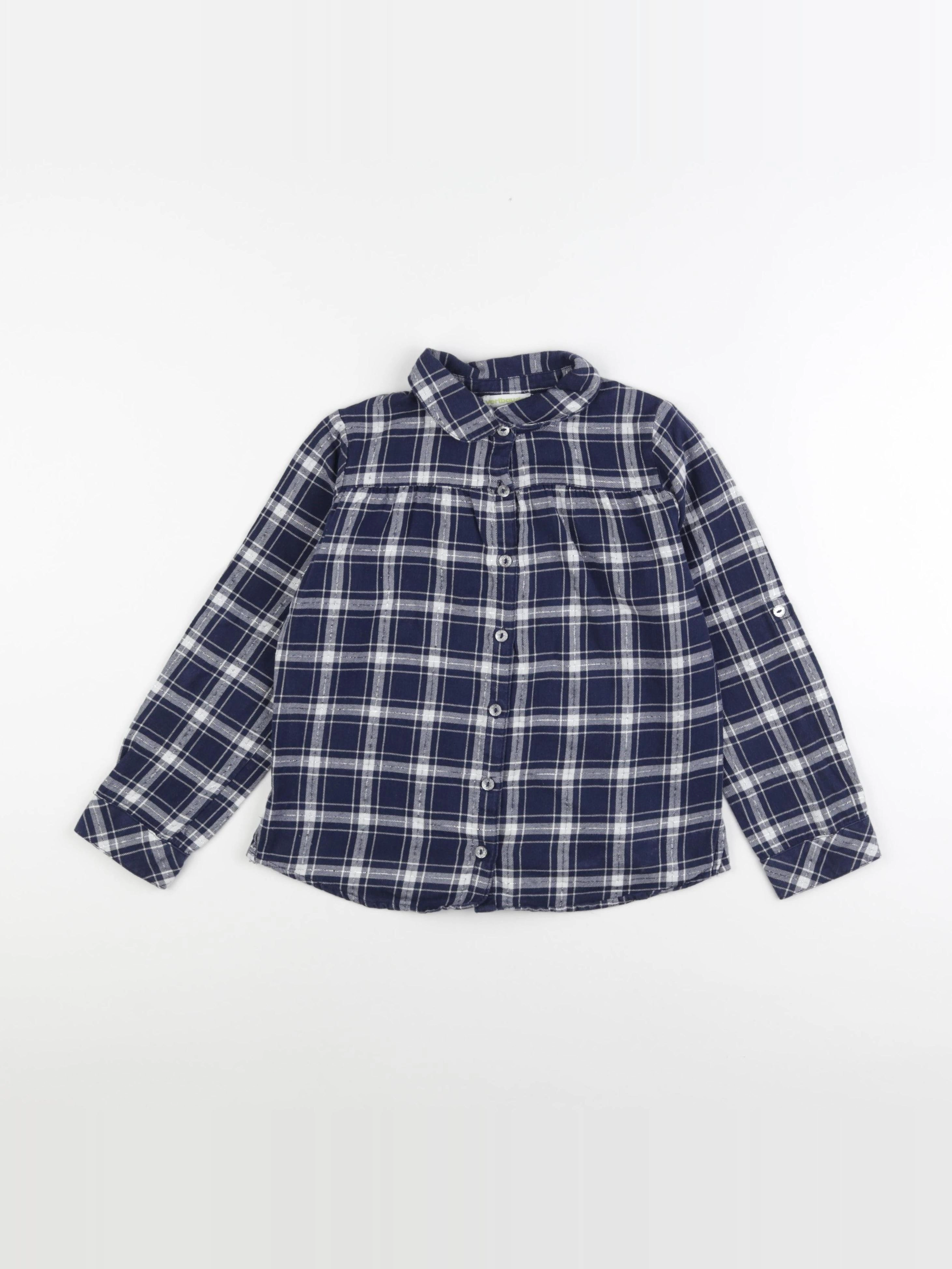 Vertbaudet - chemise bleu, argent - 8 ans