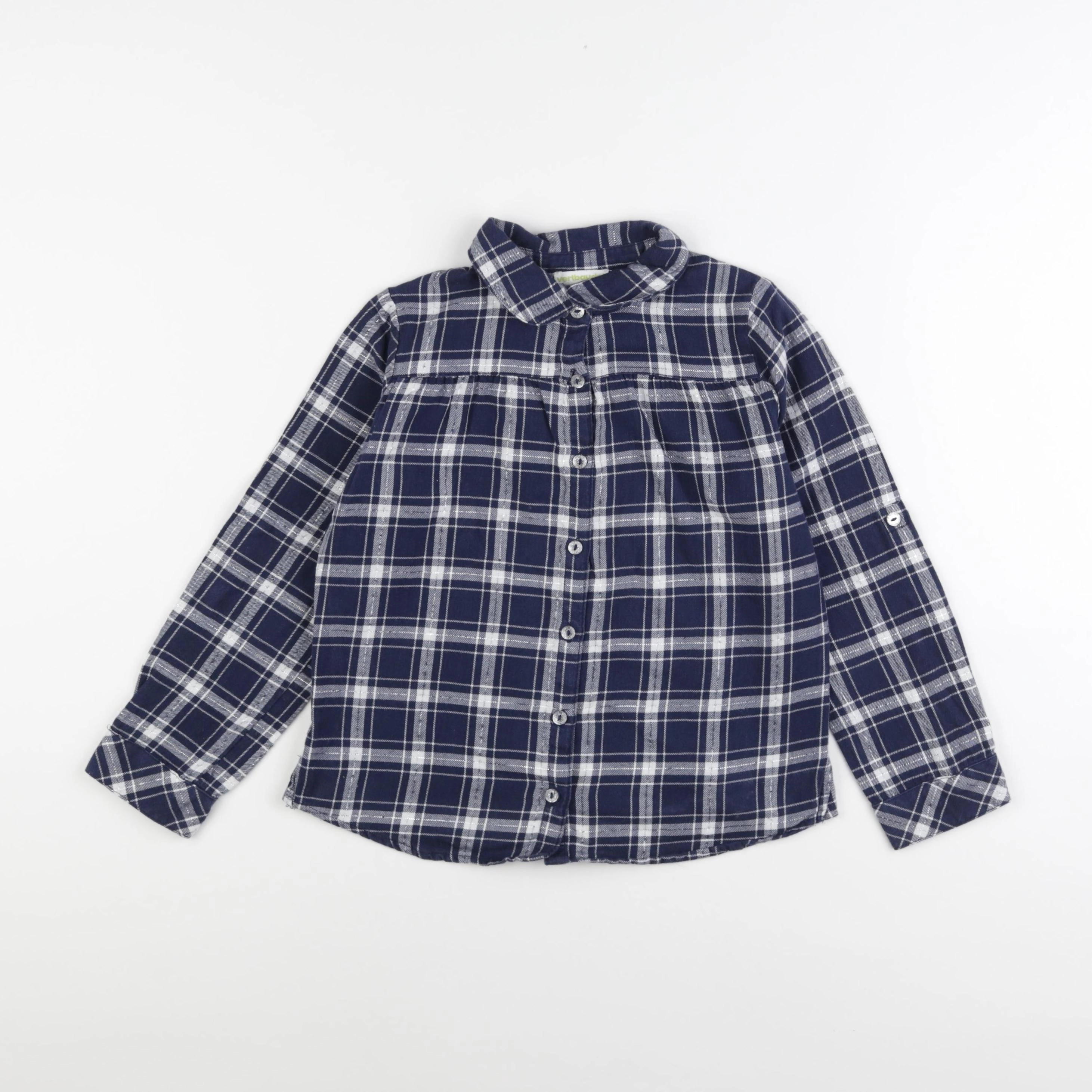 Vertbaudet - chemise bleu, argent - 8 ans