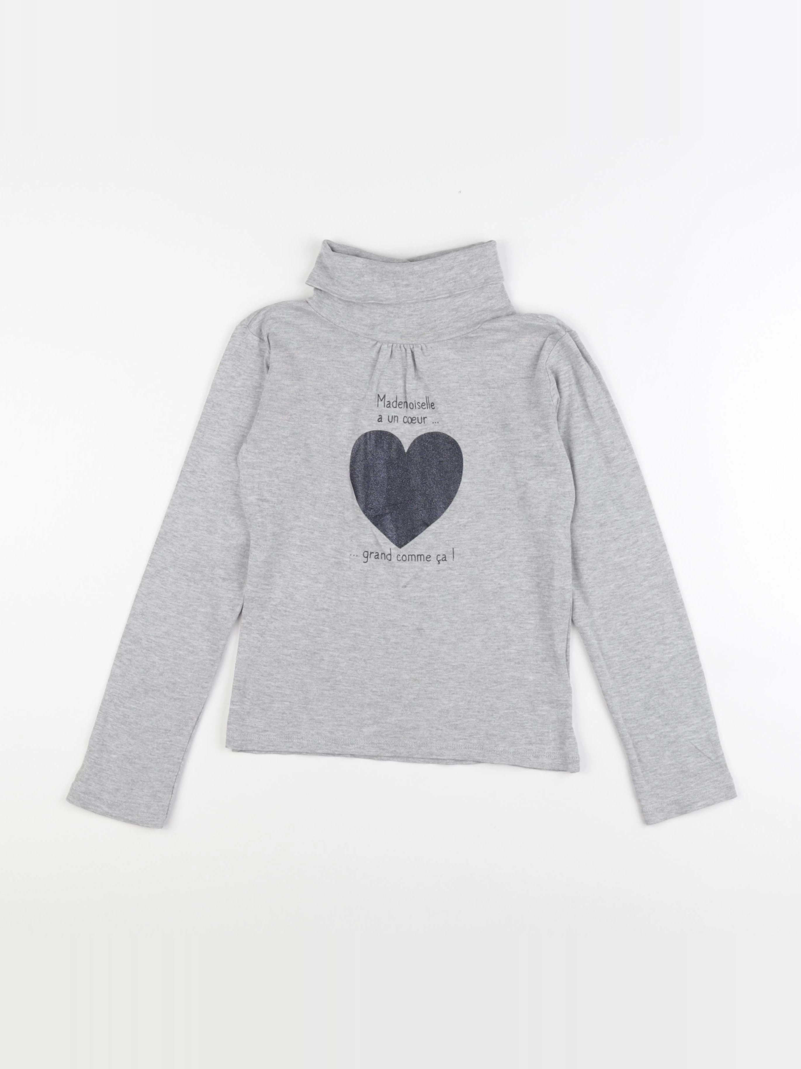 Vertbaudet - sous-pull gris - 10 ans