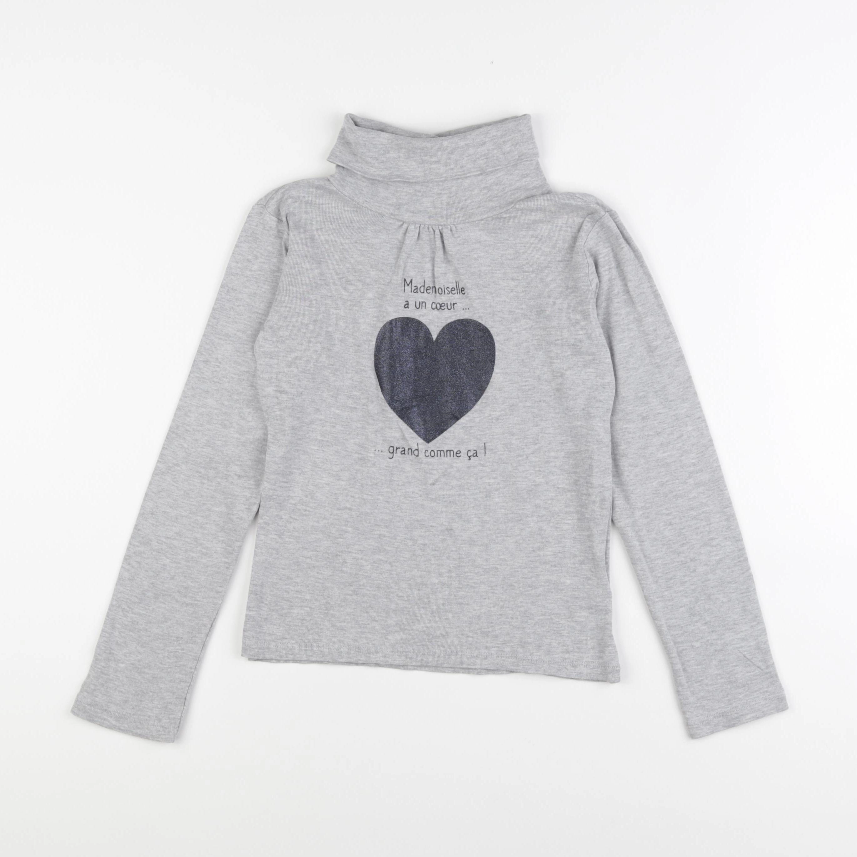 Vertbaudet - sous-pull gris - 10 ans