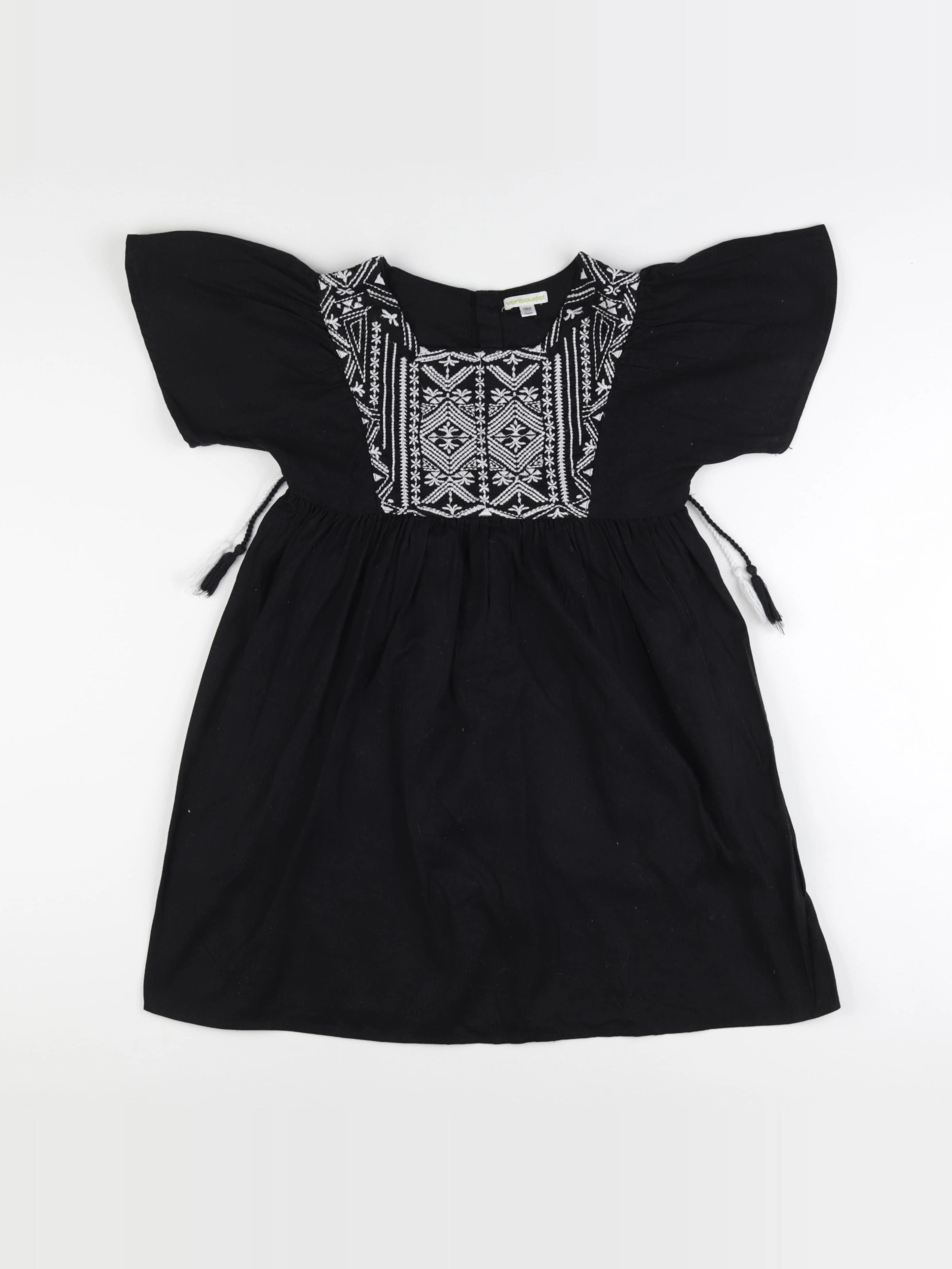 Vertbaudet - robe noir, blanc - 10 ans