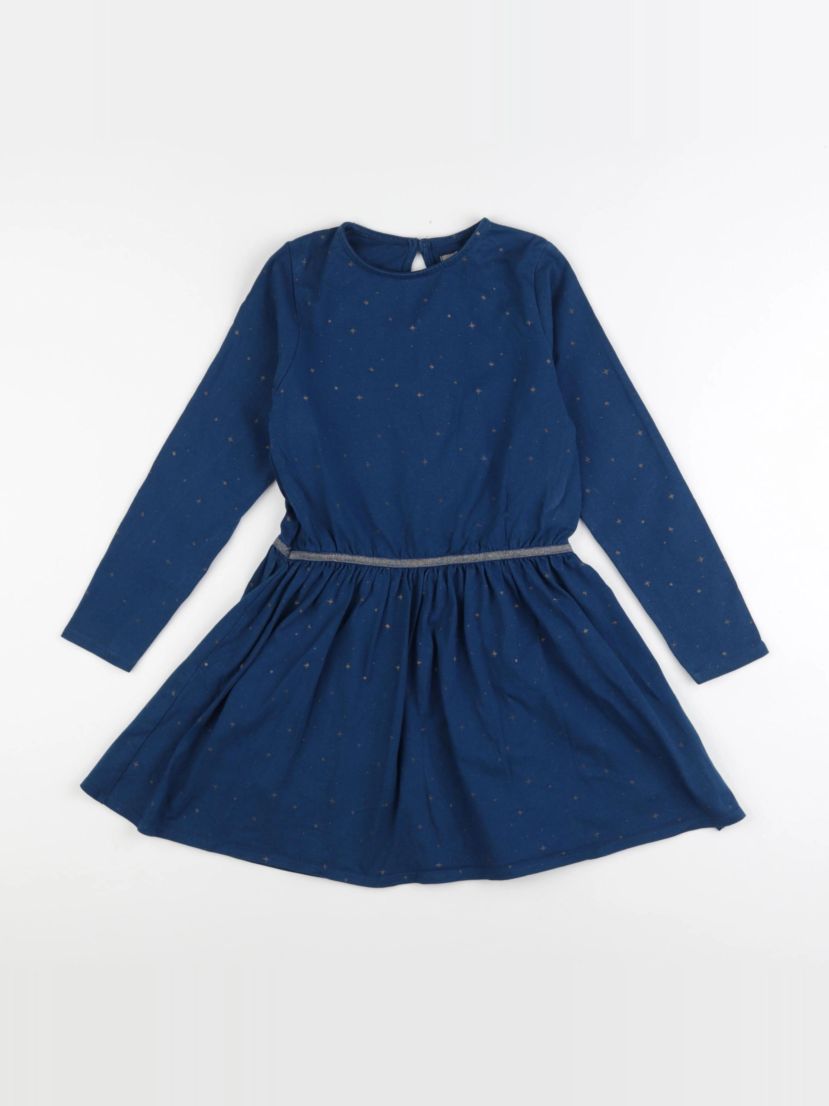 Vertbaudet - robe bleu, or - 8 ans
