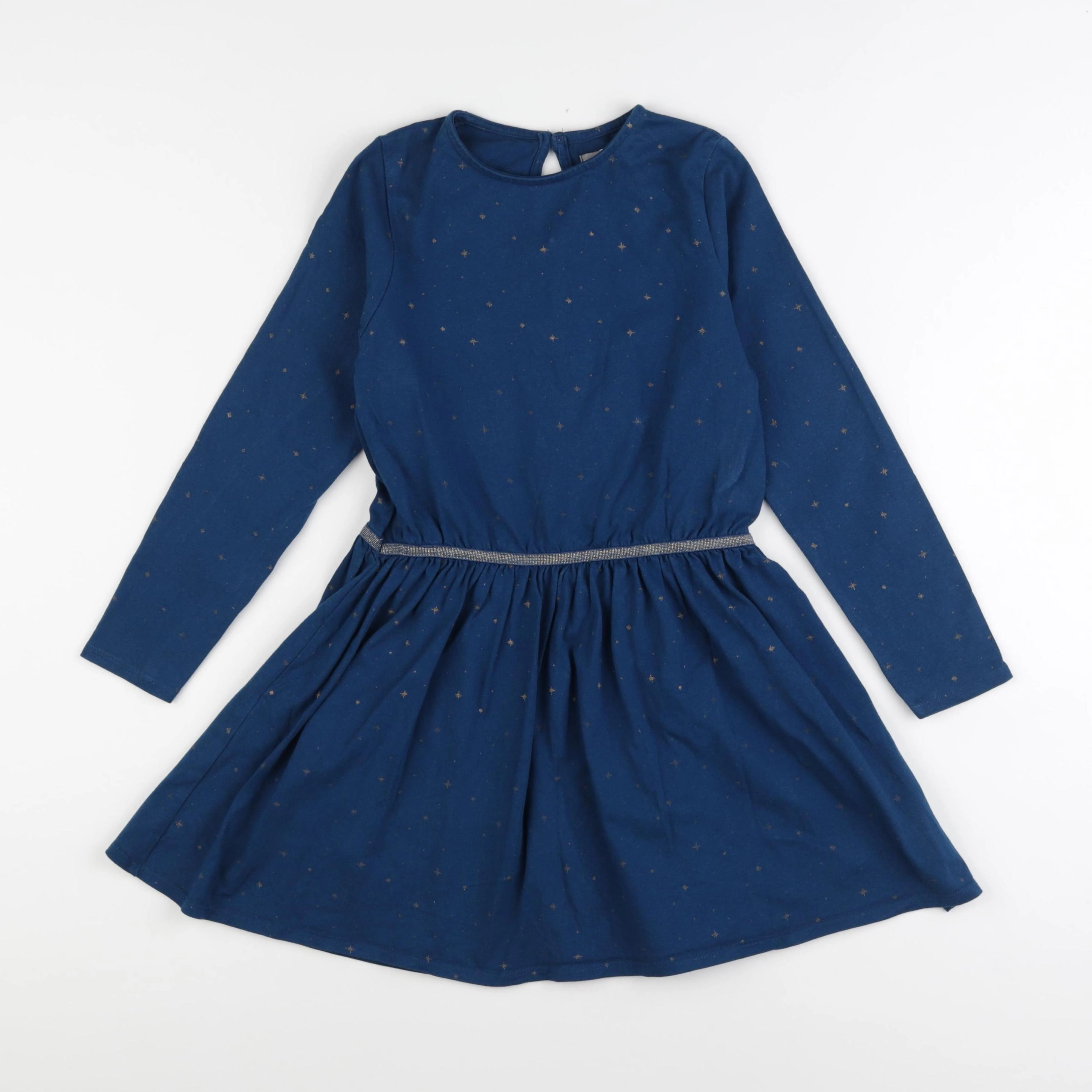 Vertbaudet - robe bleu, or - 8 ans