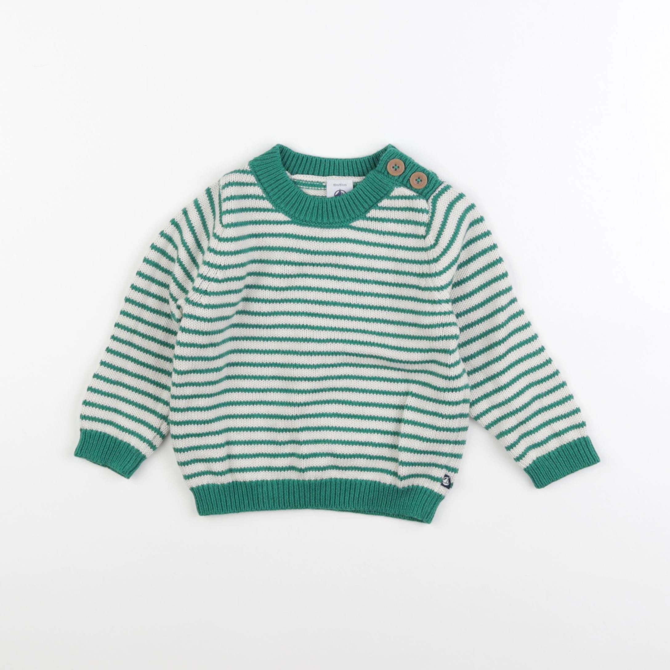 Petit Bateau - pull beige, vert - 18 mois