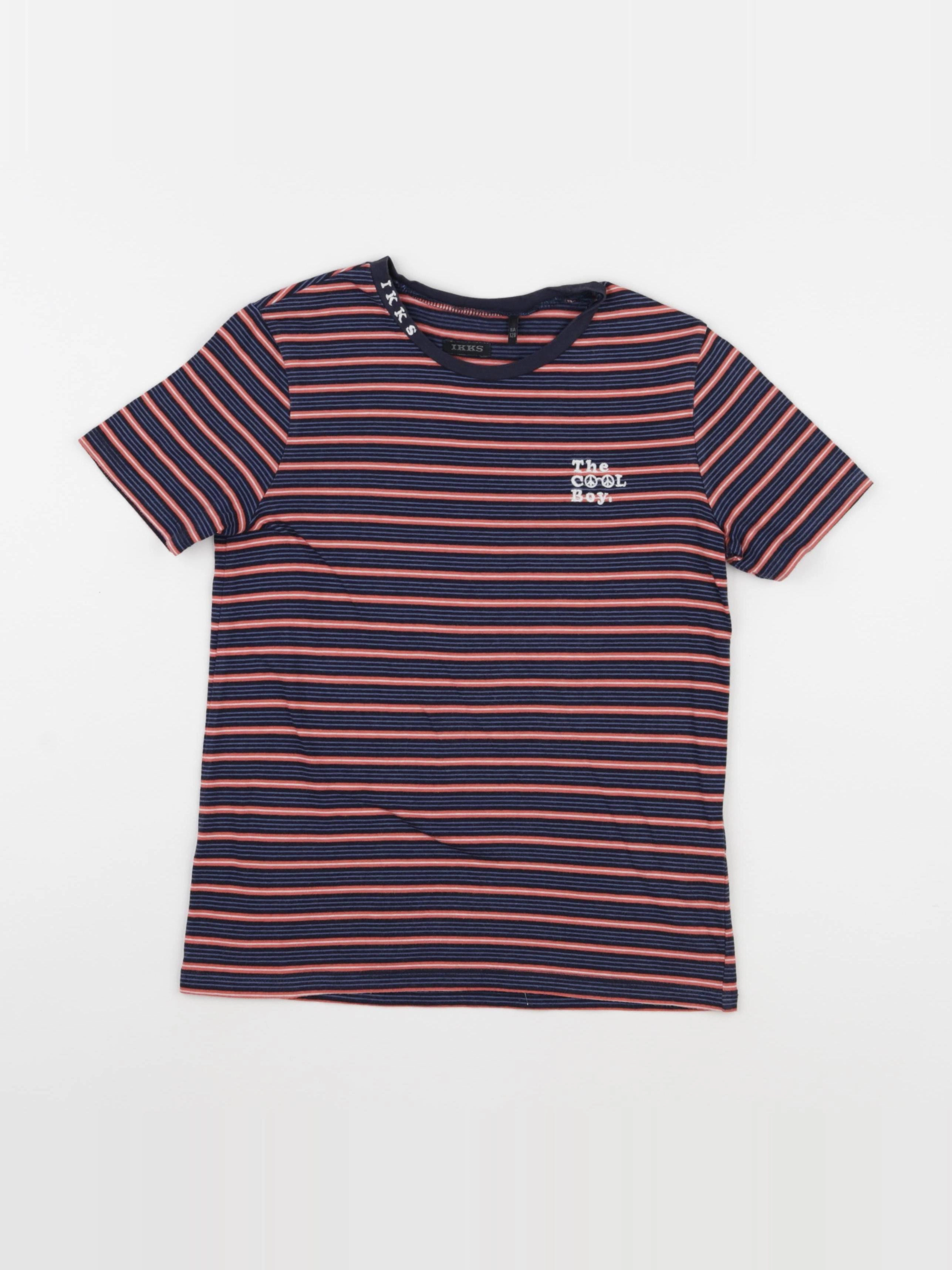 IKKS - tee-shirt orange, bleu - 8 ans