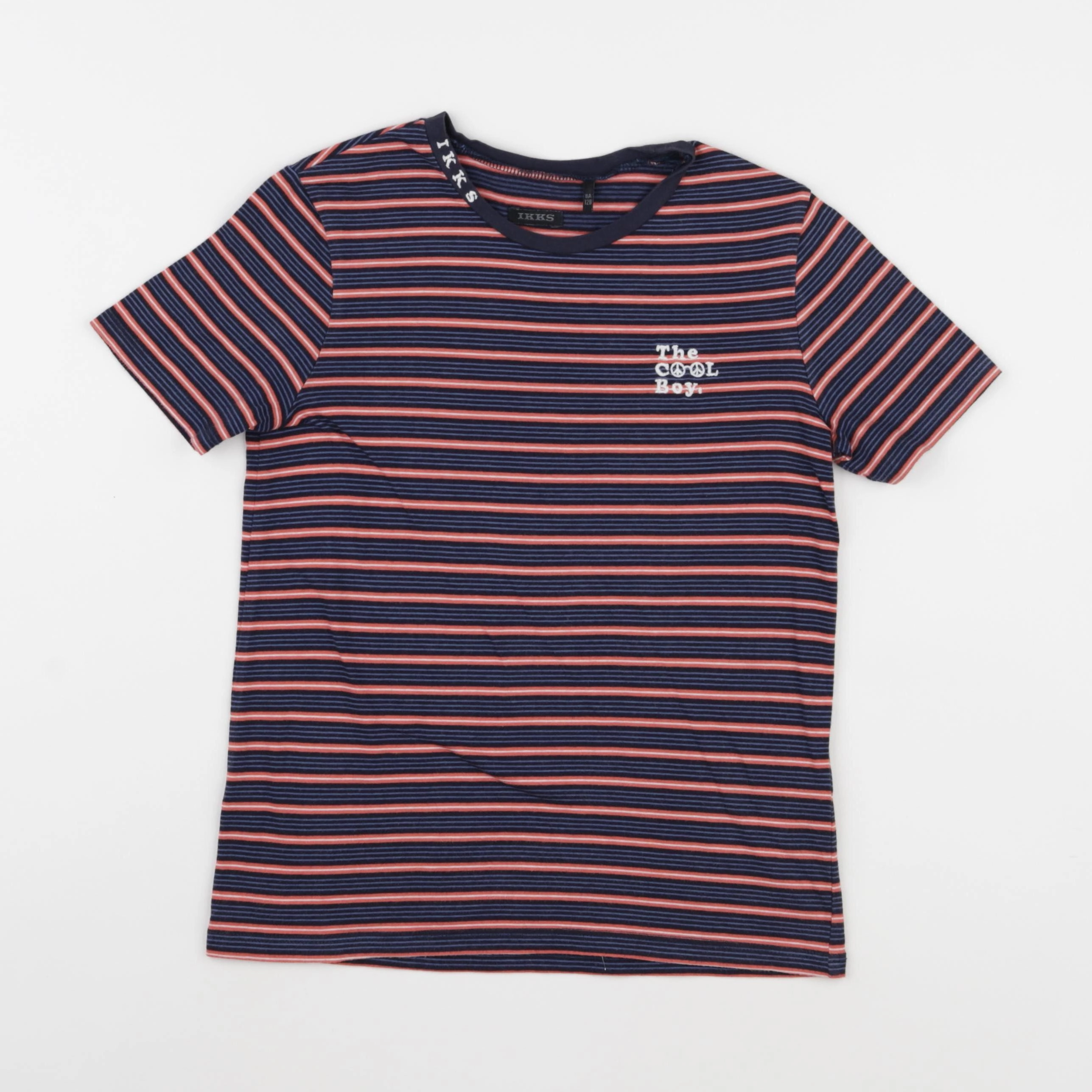 IKKS - tee-shirt orange, bleu - 8 ans