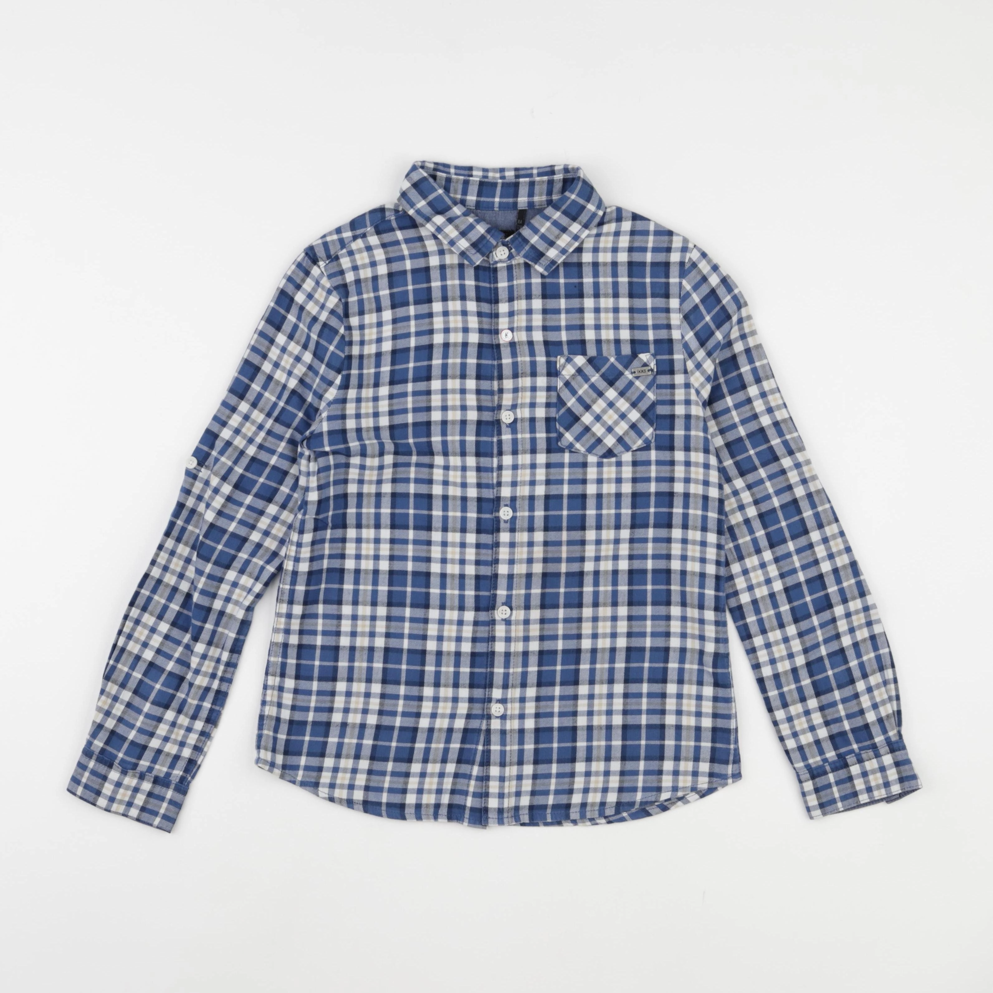 IKKS - chemise bleu, beige - 8 ans