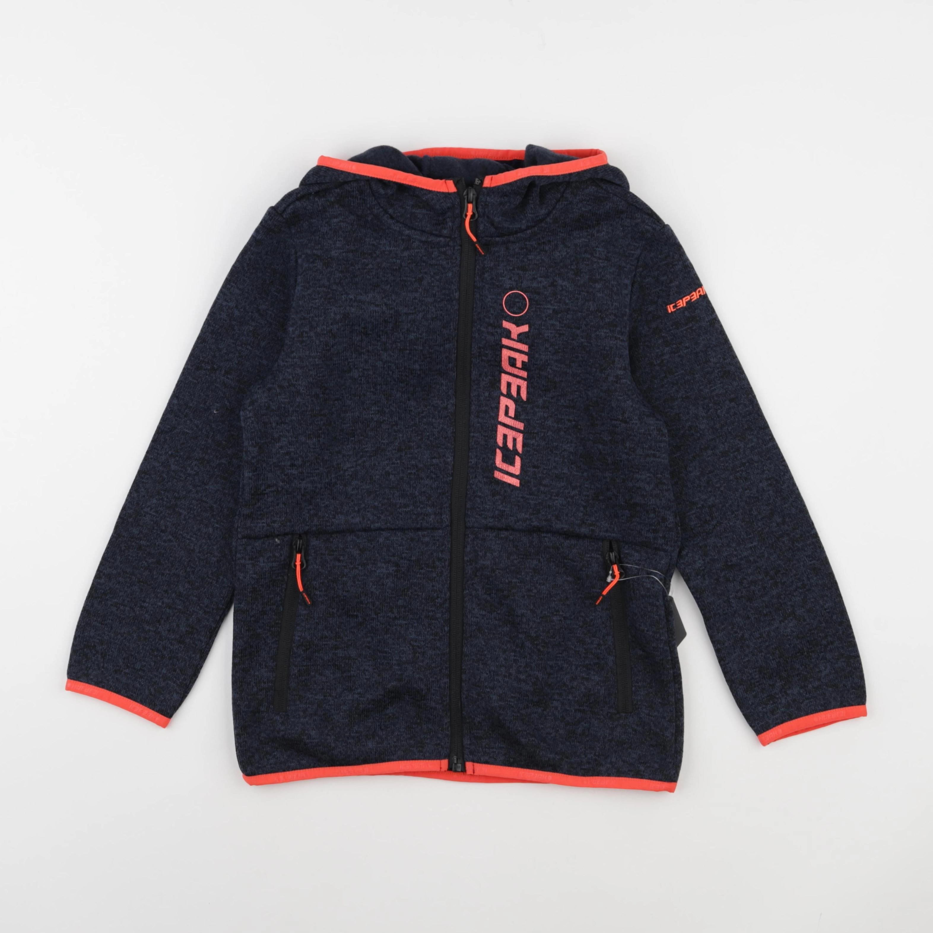 Icepeak - sweat bleu, orange fluo - 7/8 ans