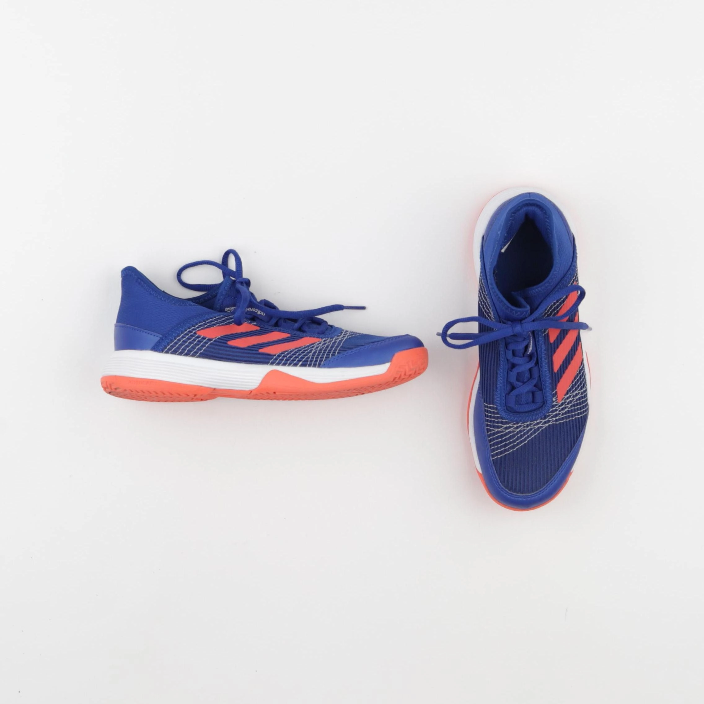 Adidas - tennis à scratch/ lacets bleu, orange fluo - pointure 36