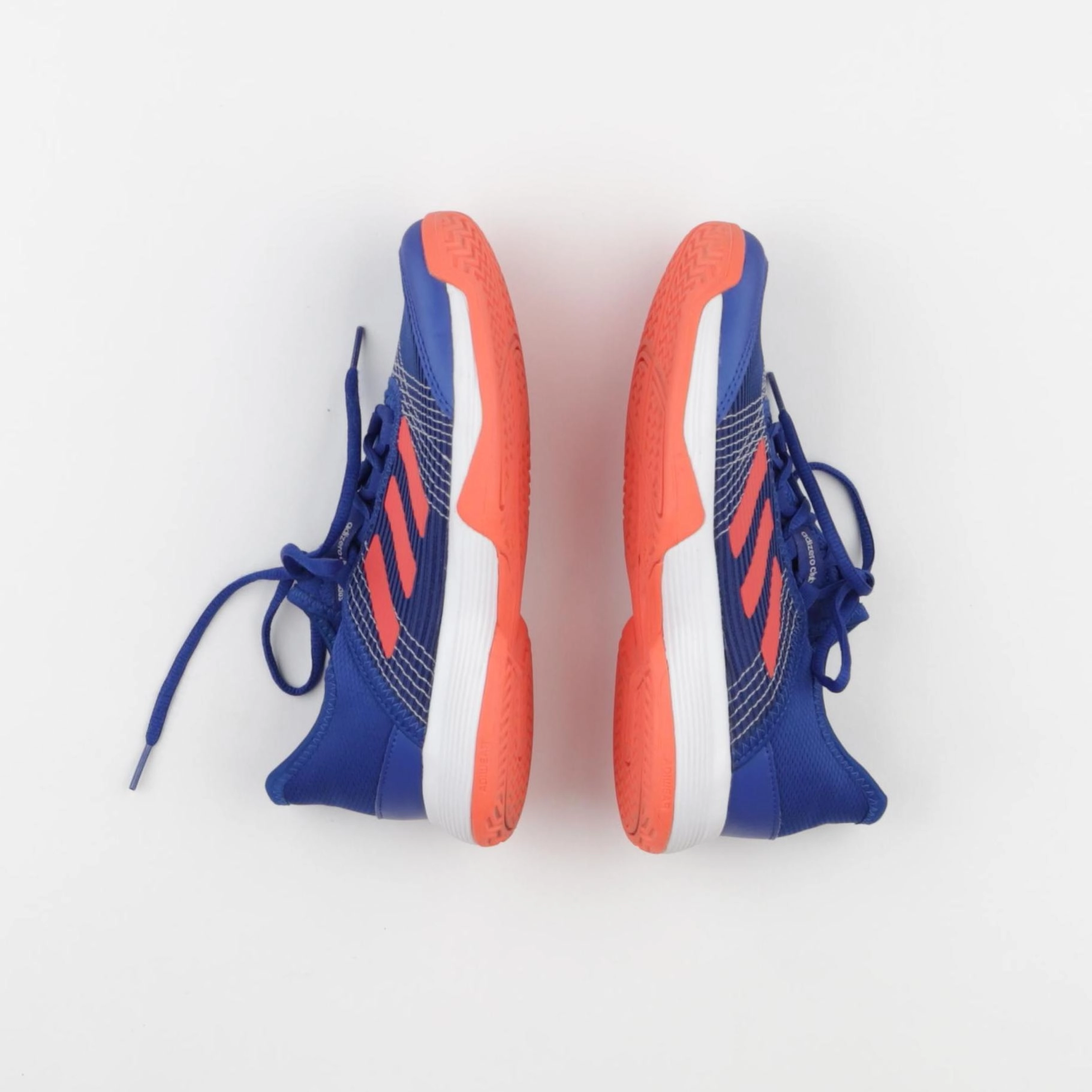 Adidas - tennis à scratch/ lacets bleu, orange fluo - pointure 36