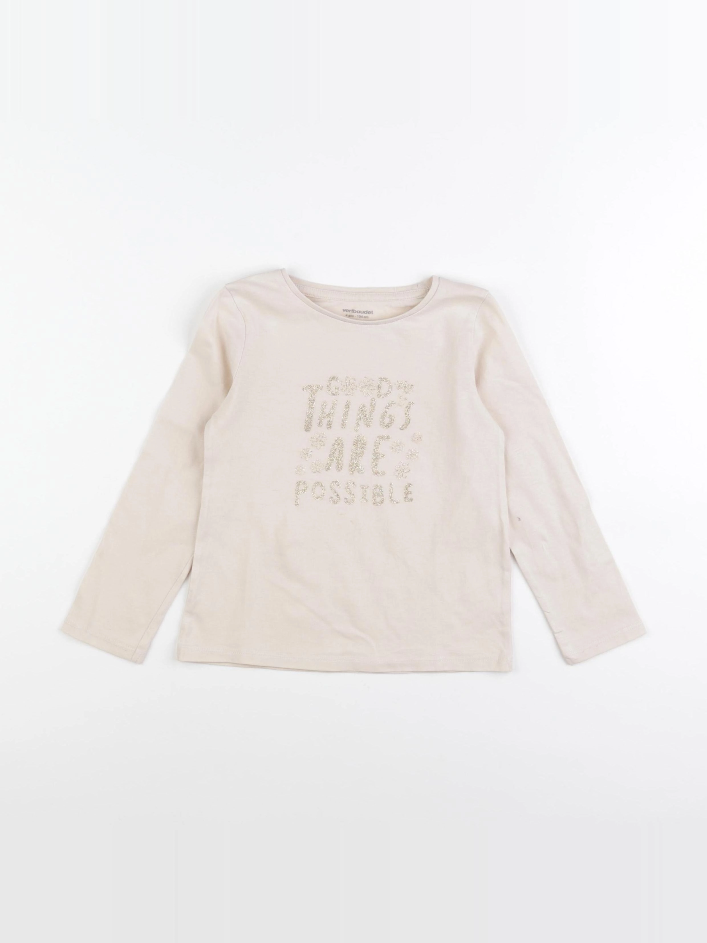 Vertbaudet - tee-shirt rose - 4 ans