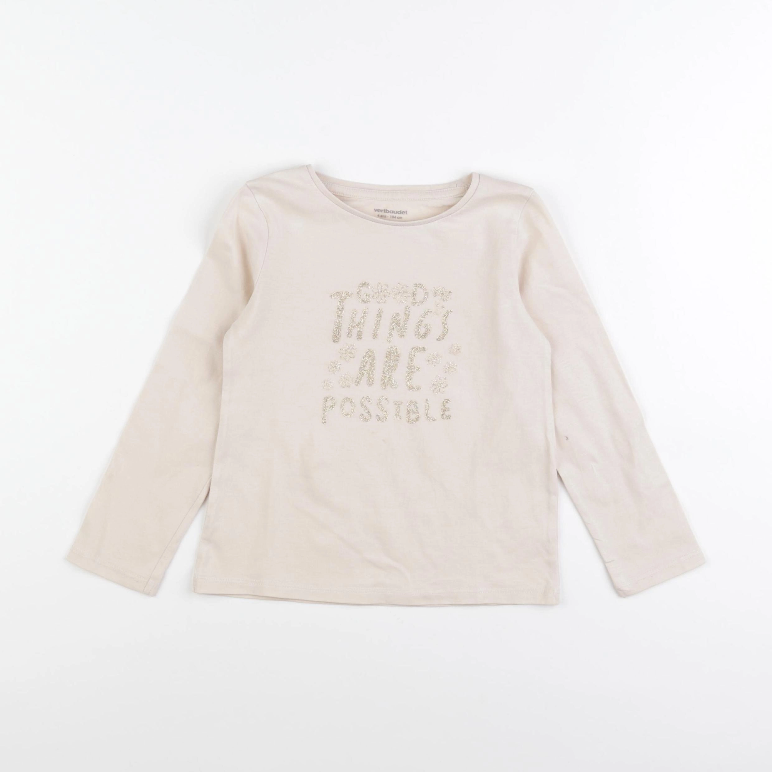Vertbaudet - tee-shirt rose - 4 ans