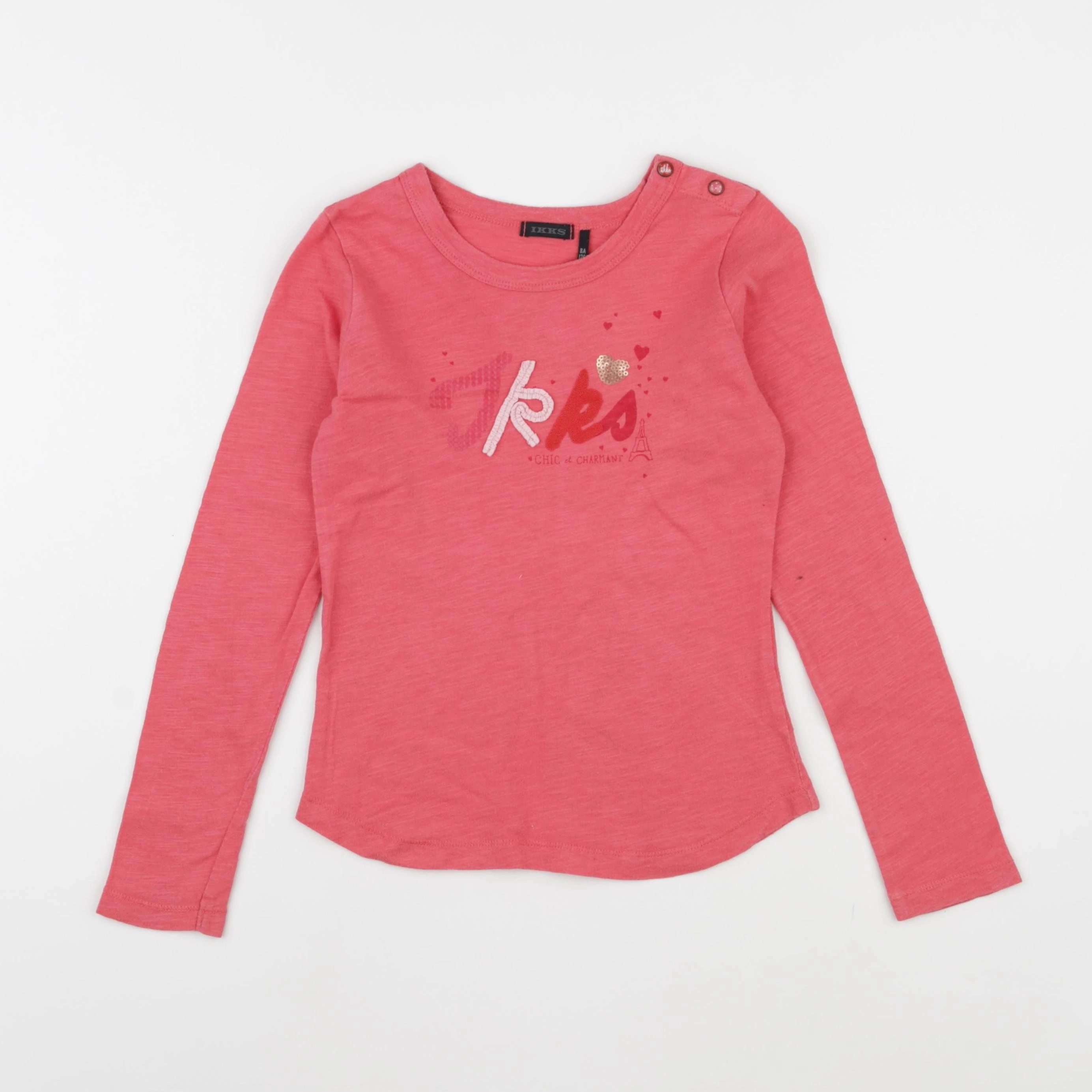 IKKS - tee-shirt rose - 8 ans