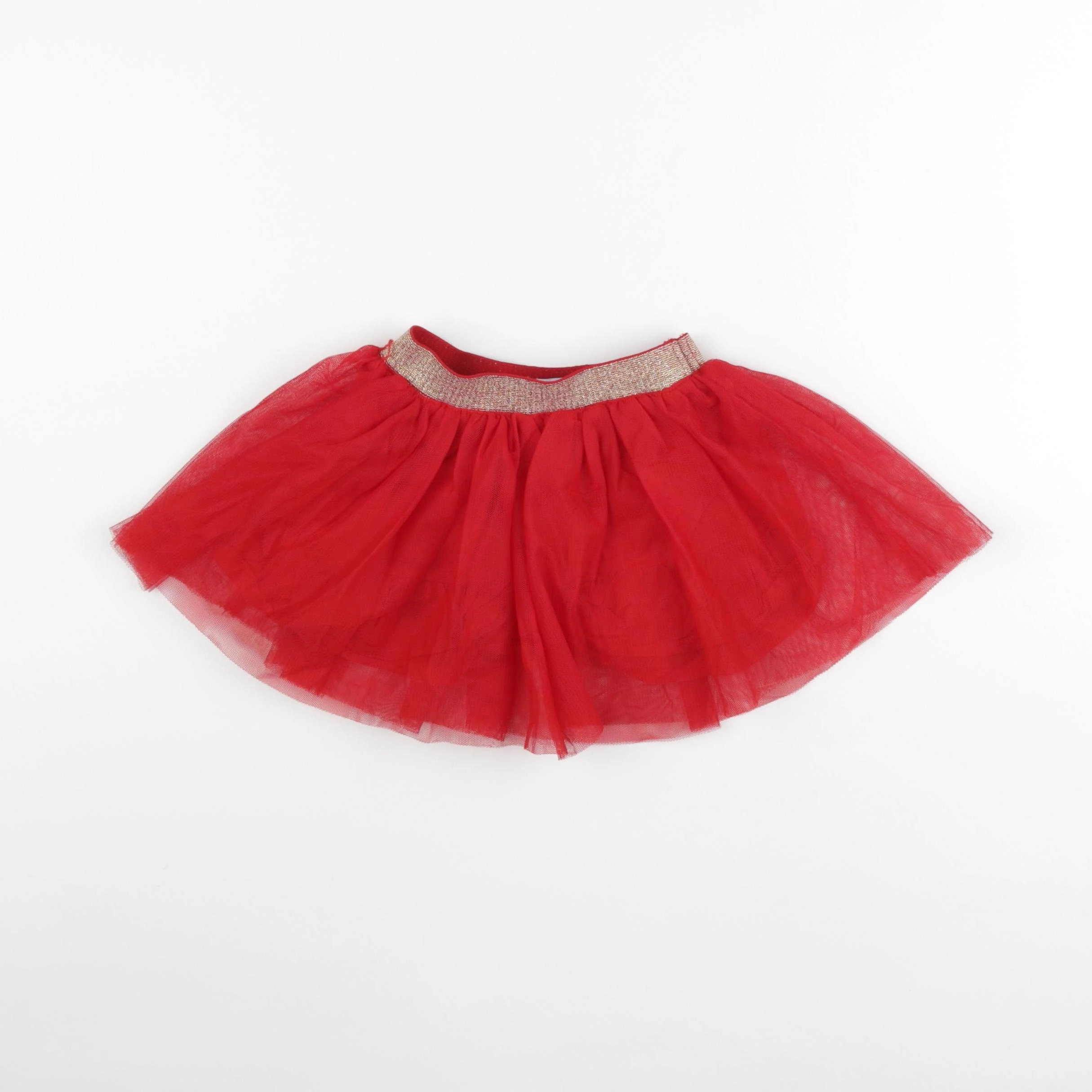Vertbaudet - jupe rouge, or - 18 mois