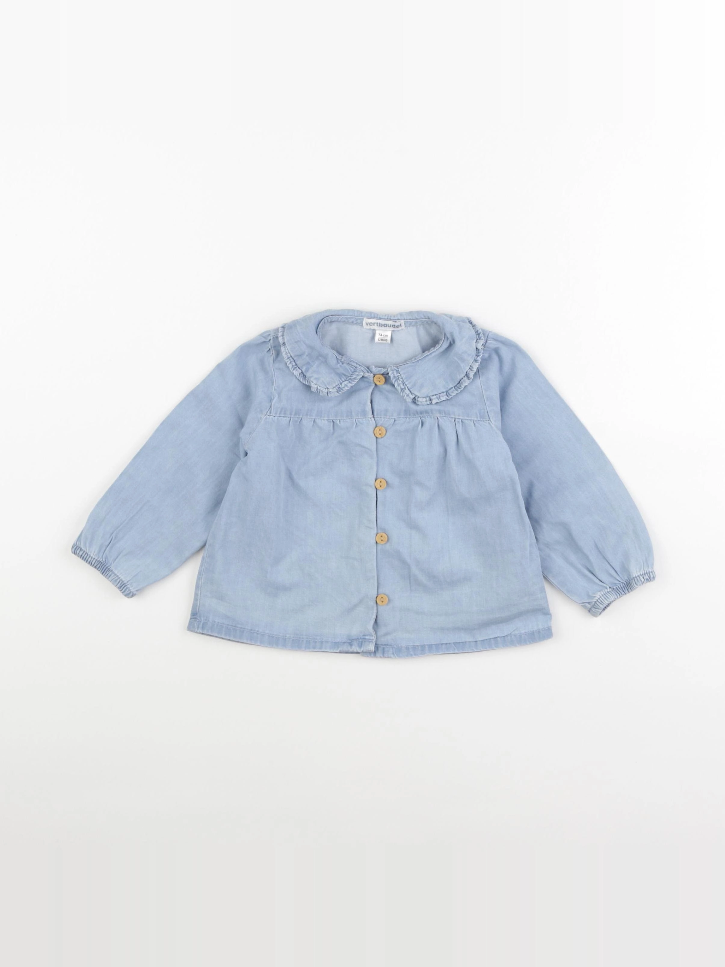 Vertbaudet - blouse bleu - 12 mois