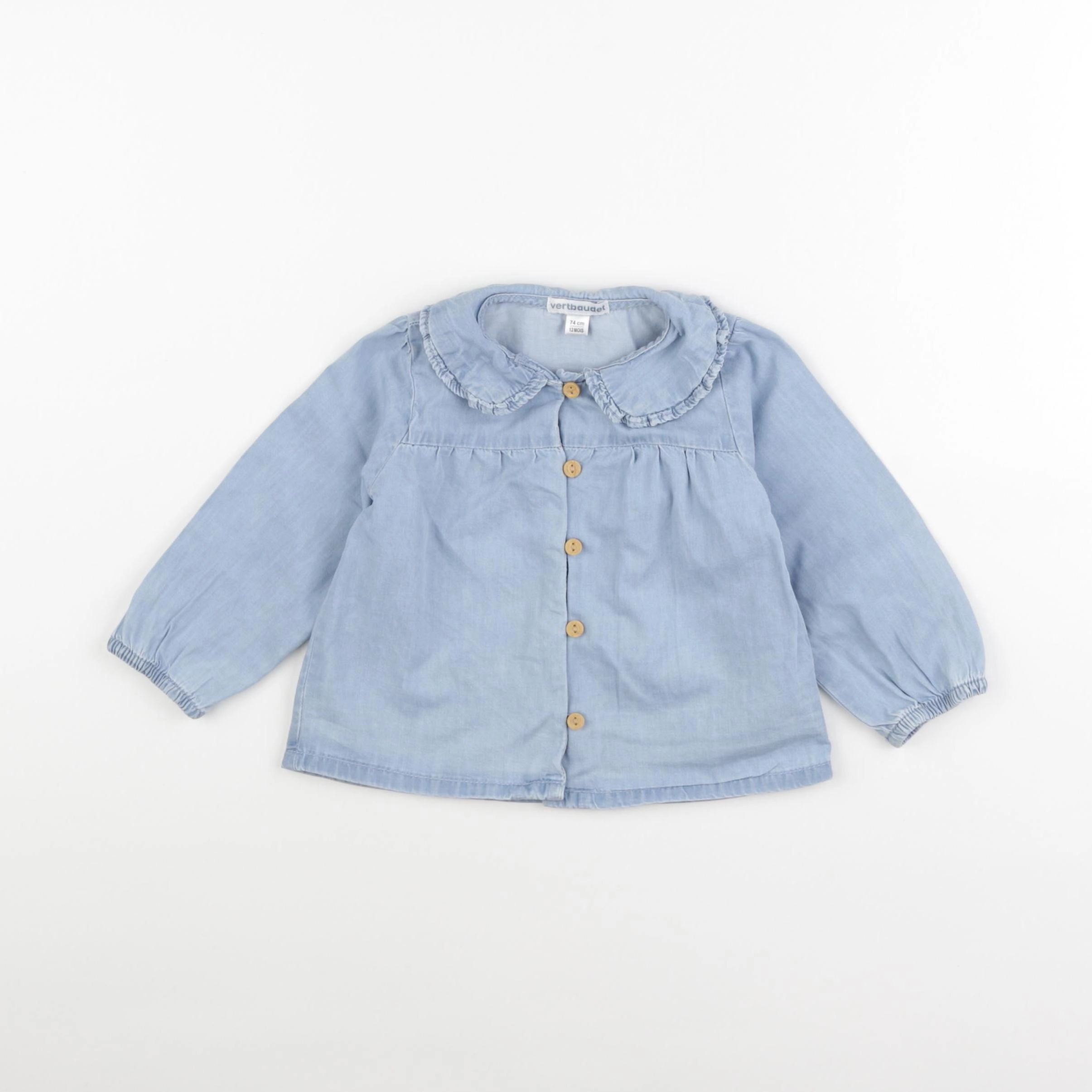 Vertbaudet - blouse bleu - 12 mois