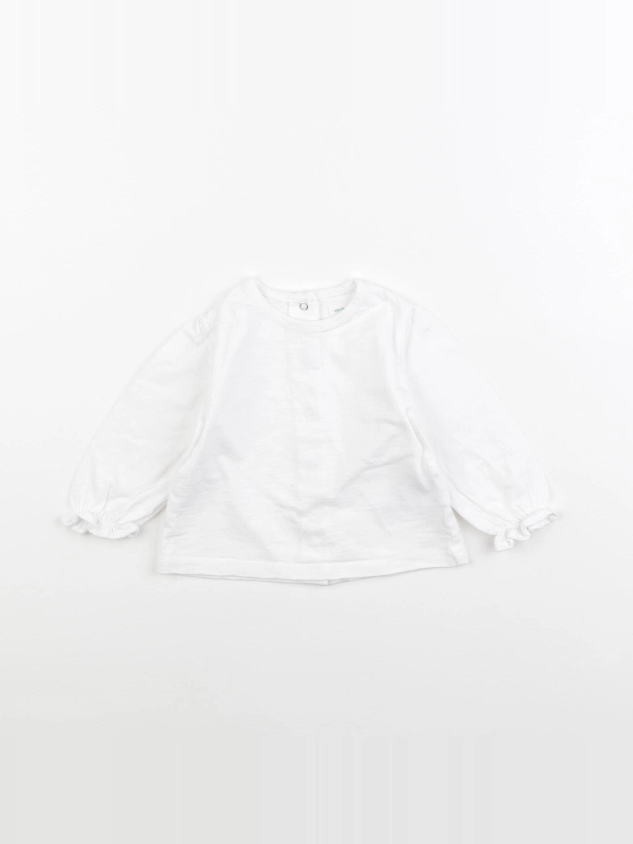 Vertbaudet - tee-shirt blanc - 6 mois
