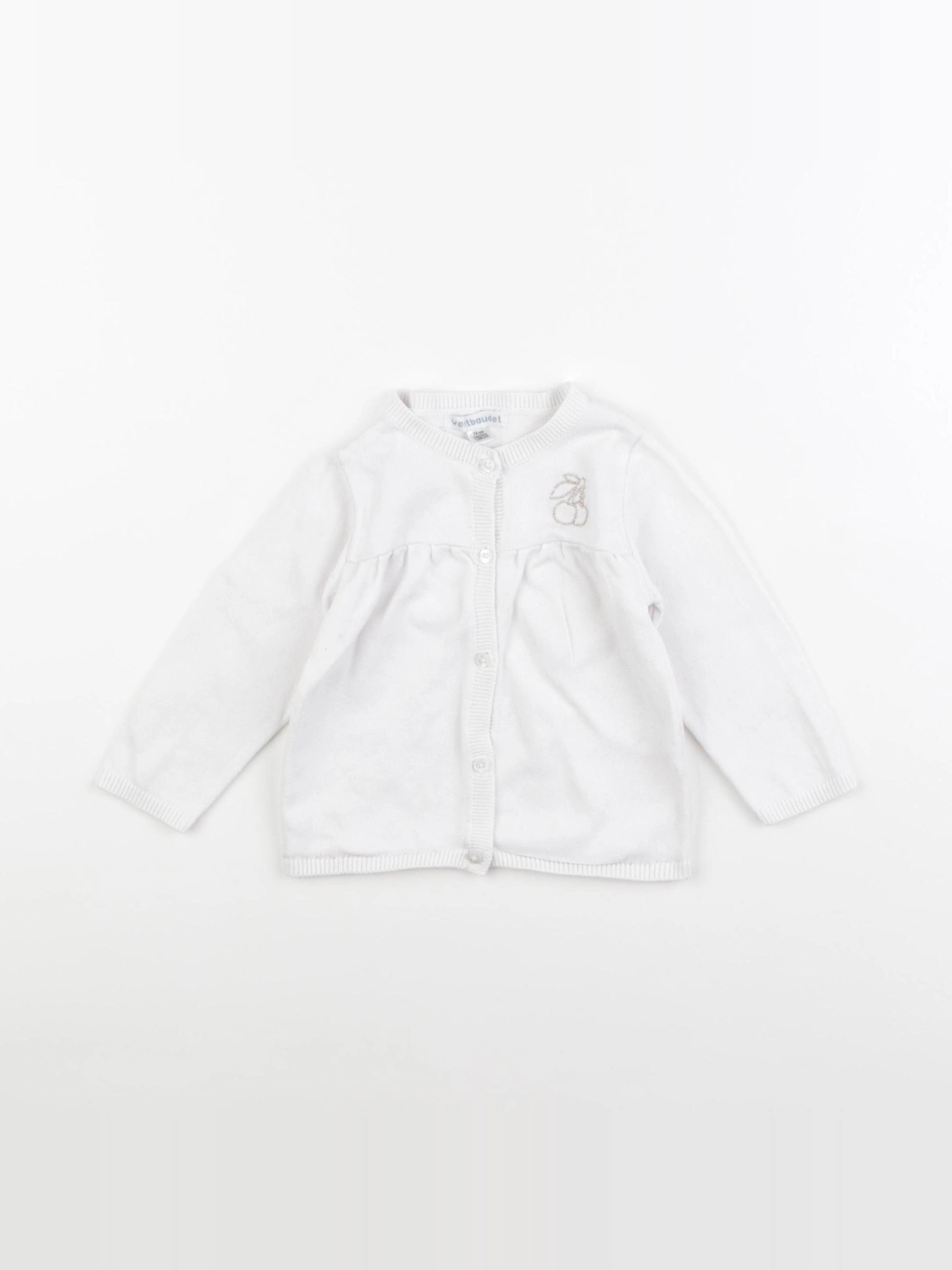 Vertbaudet - gilet blanc - 12 mois
