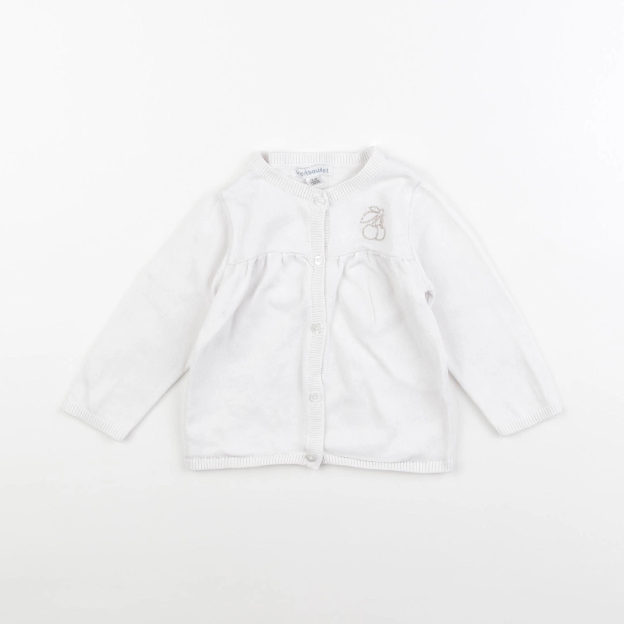 Vertbaudet - gilet blanc - 12 mois
