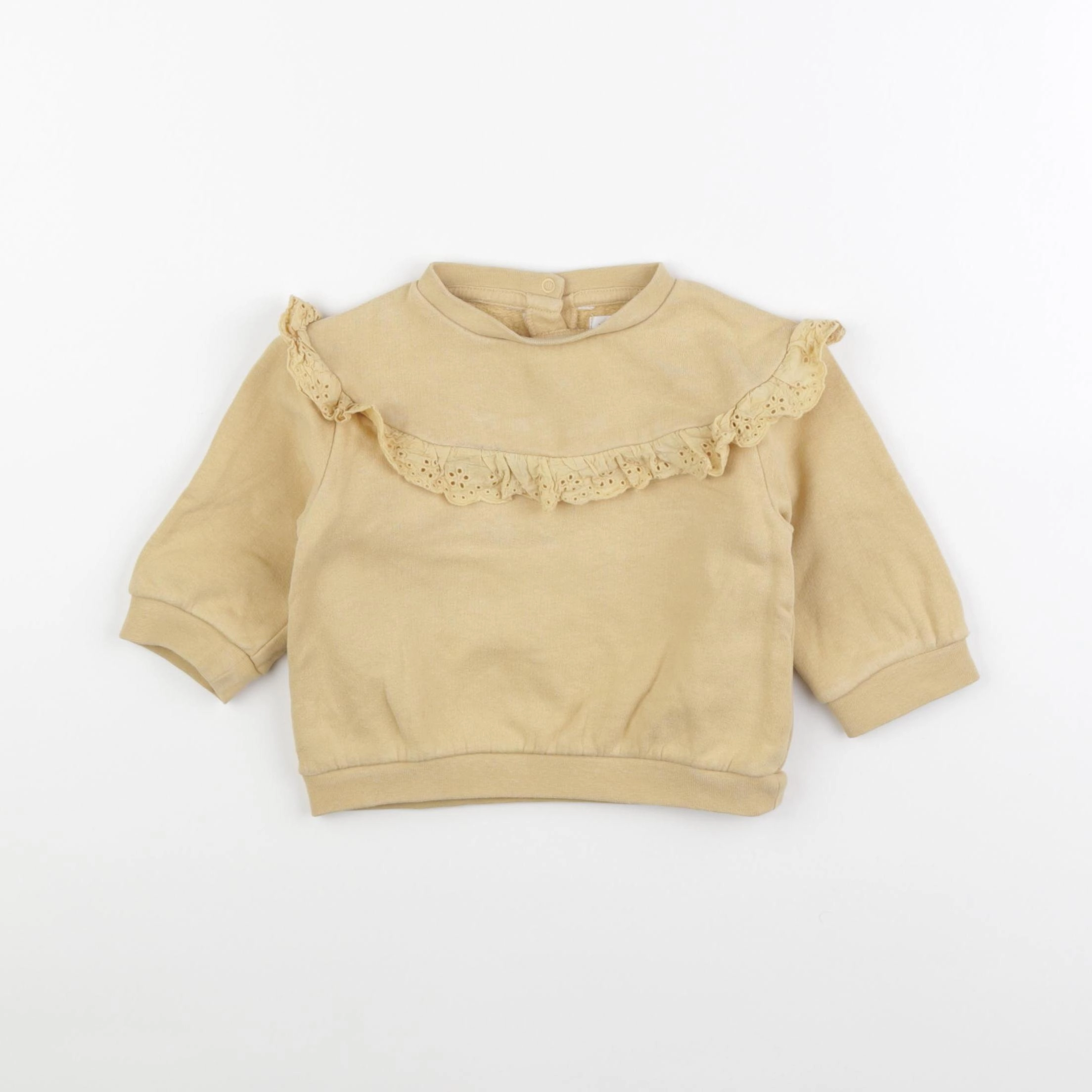 Vertbaudet - sweat jaune - 12 mois
