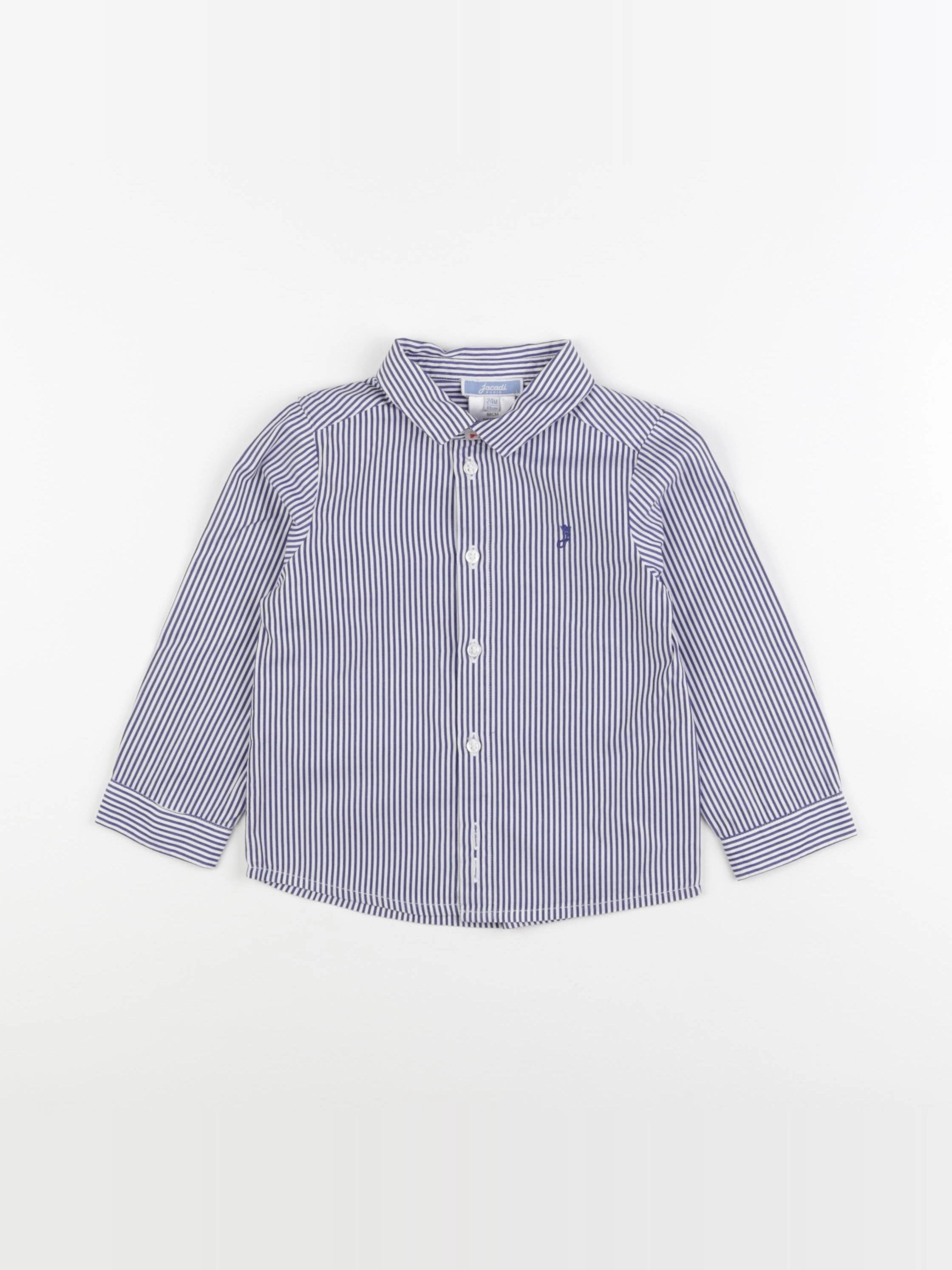 Jacadi - chemise blanc, bleu - 24 mois