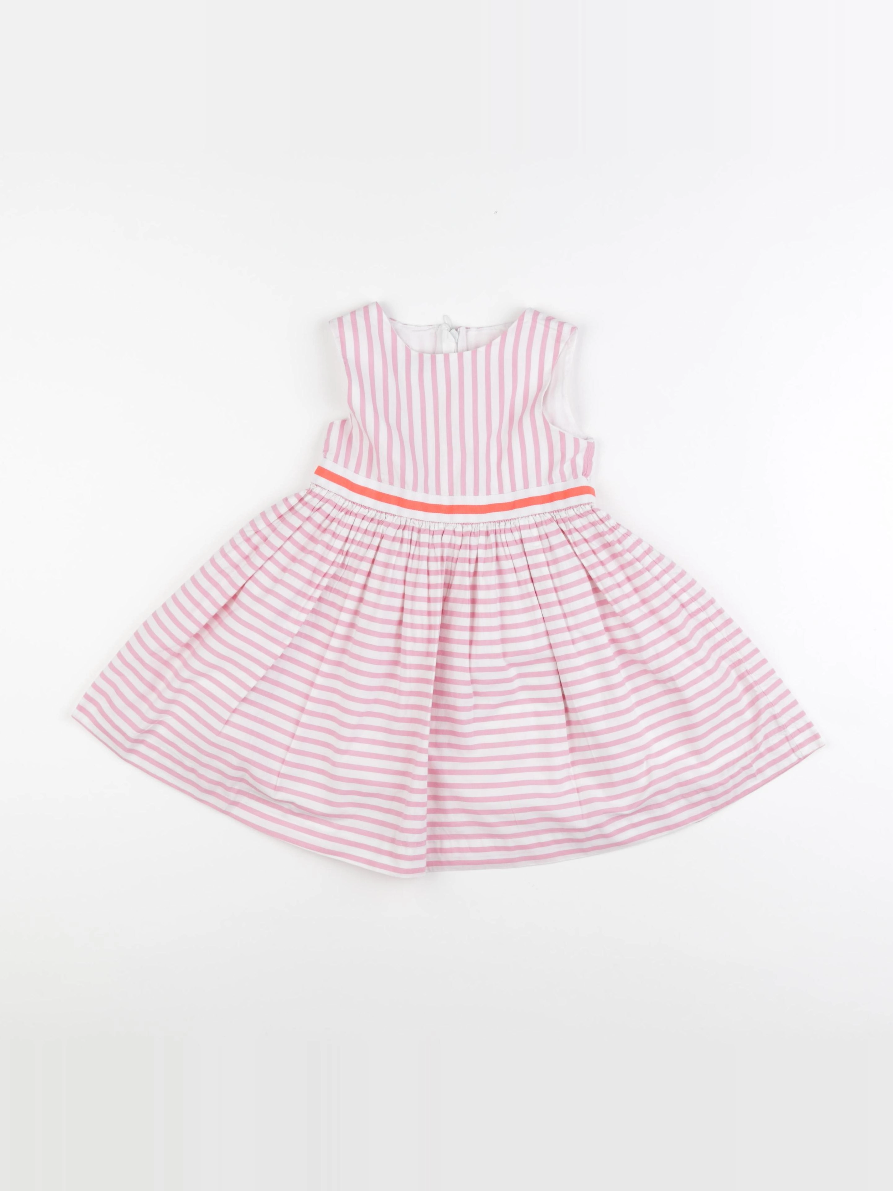 Jacadi - robe blanc, rose - 36 mois
