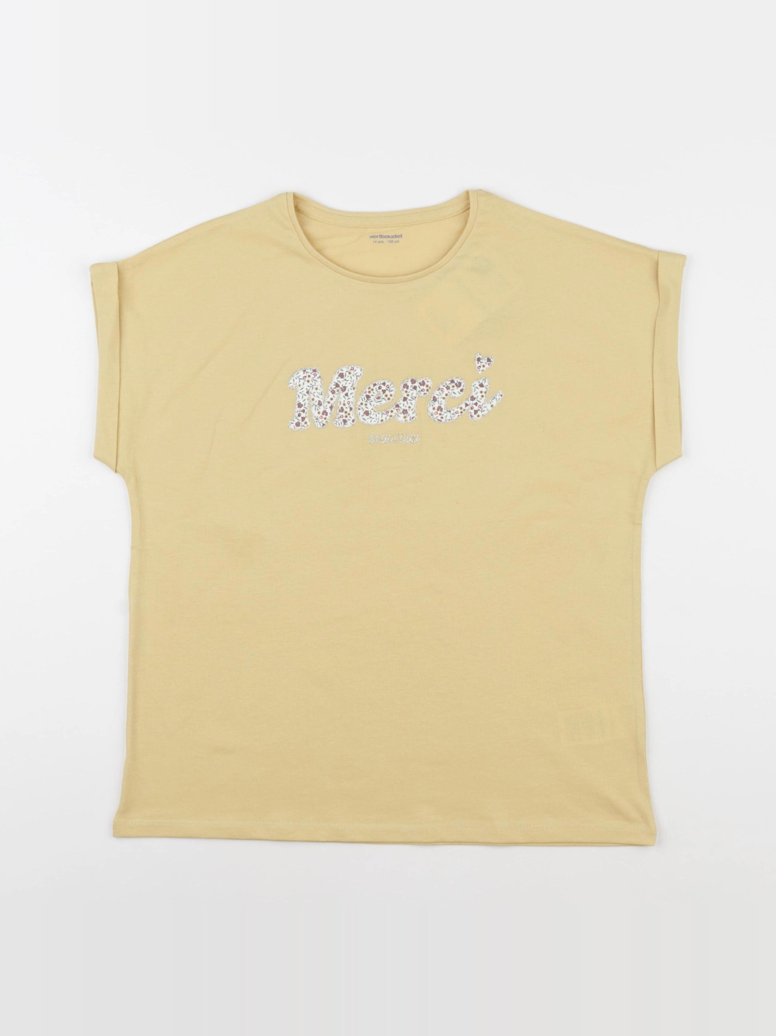 Vertbaudet - tee-shirt jaune - 14 ans