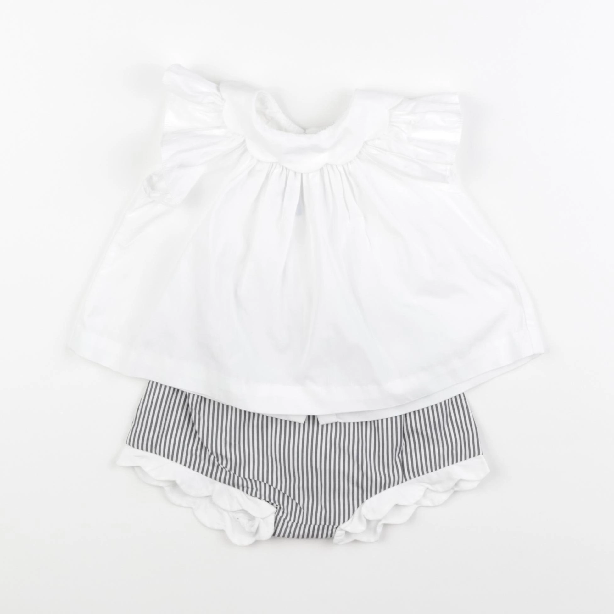 Jacadi - ensemble blanc, gris - 6 mois