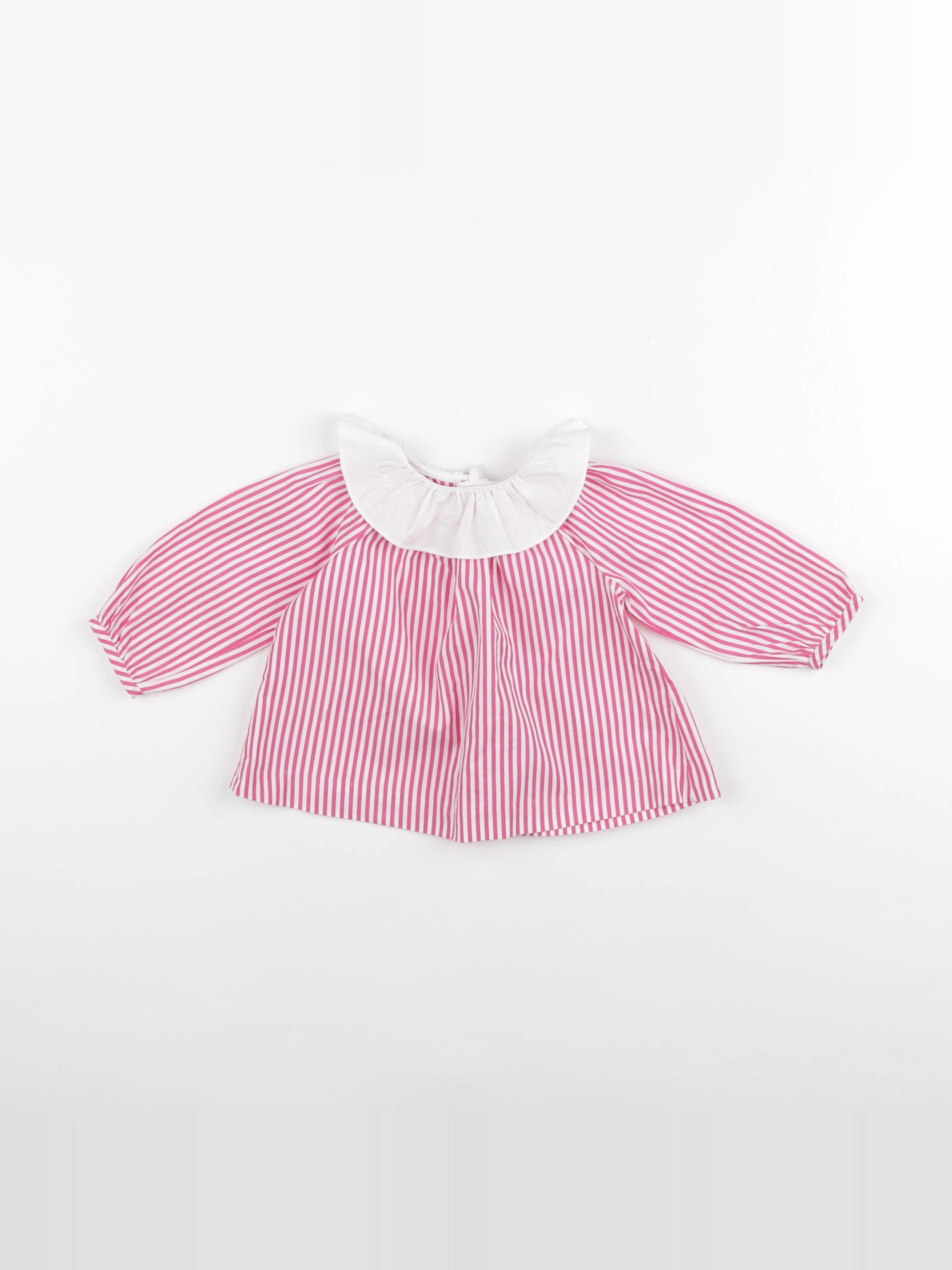Jacadi - blouse blanc, rose - 6 mois