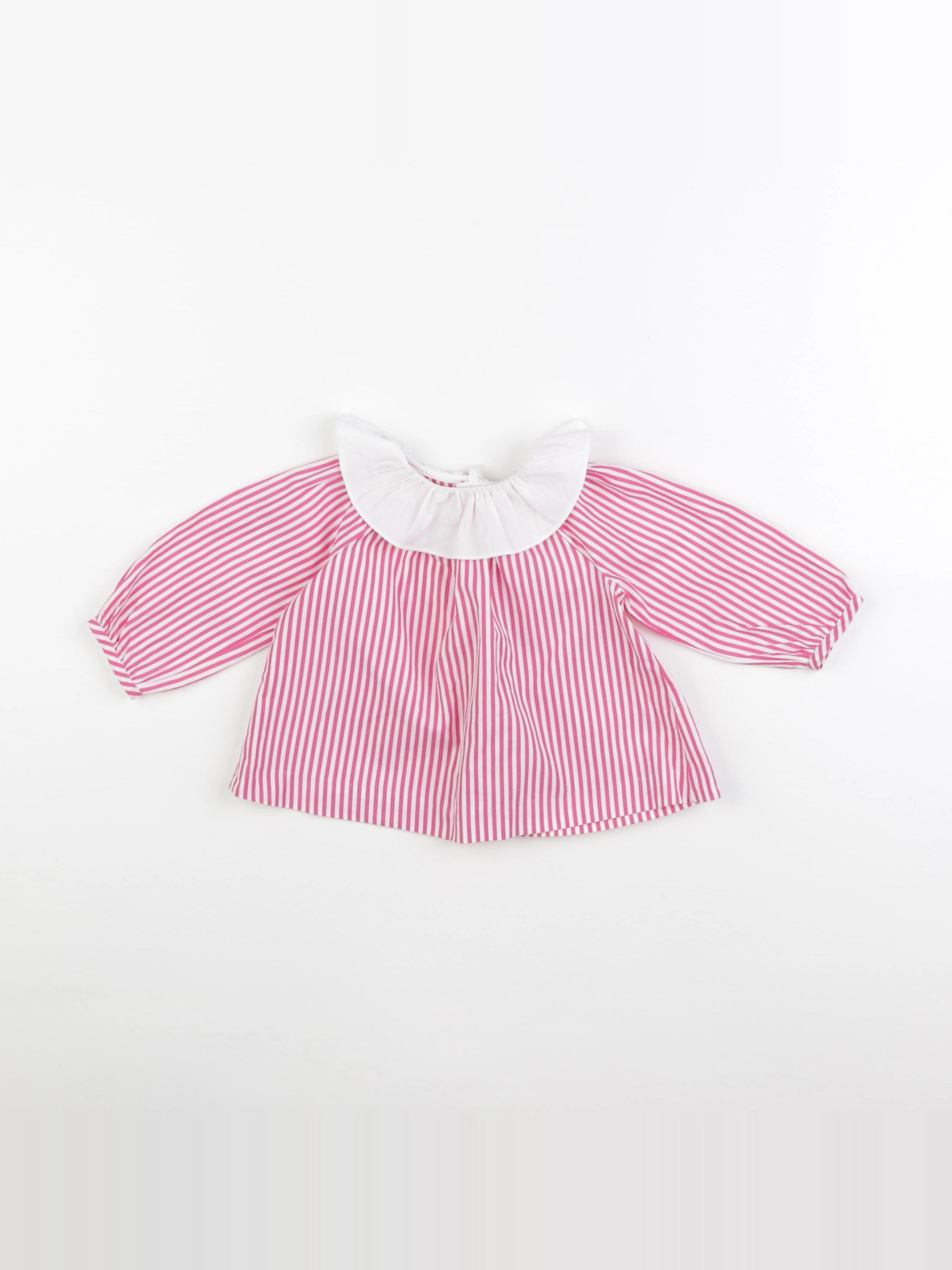 Jacadi - blouse blanc, rose - 6 mois