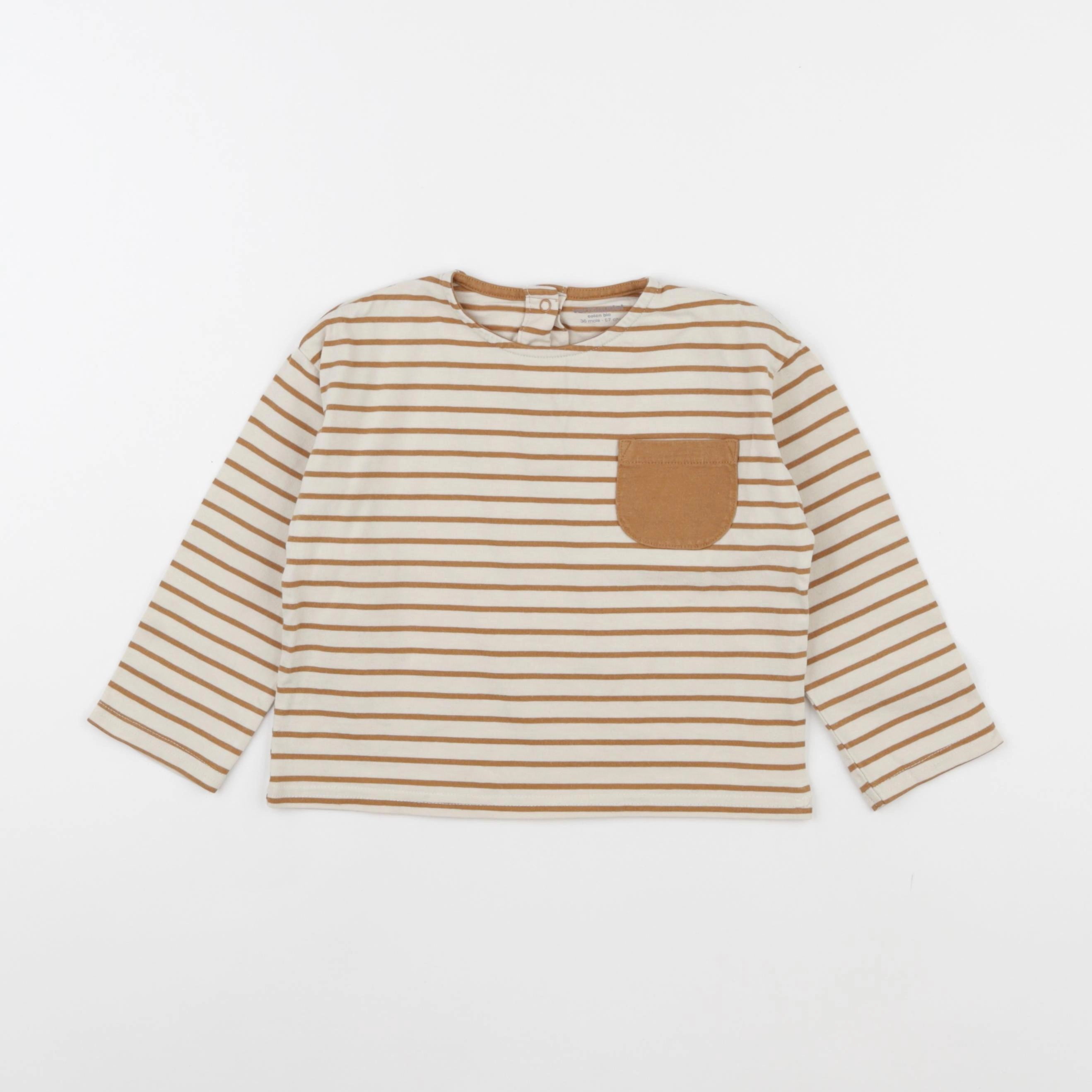Vertbaudet - tee-shirt marron - 36 mois