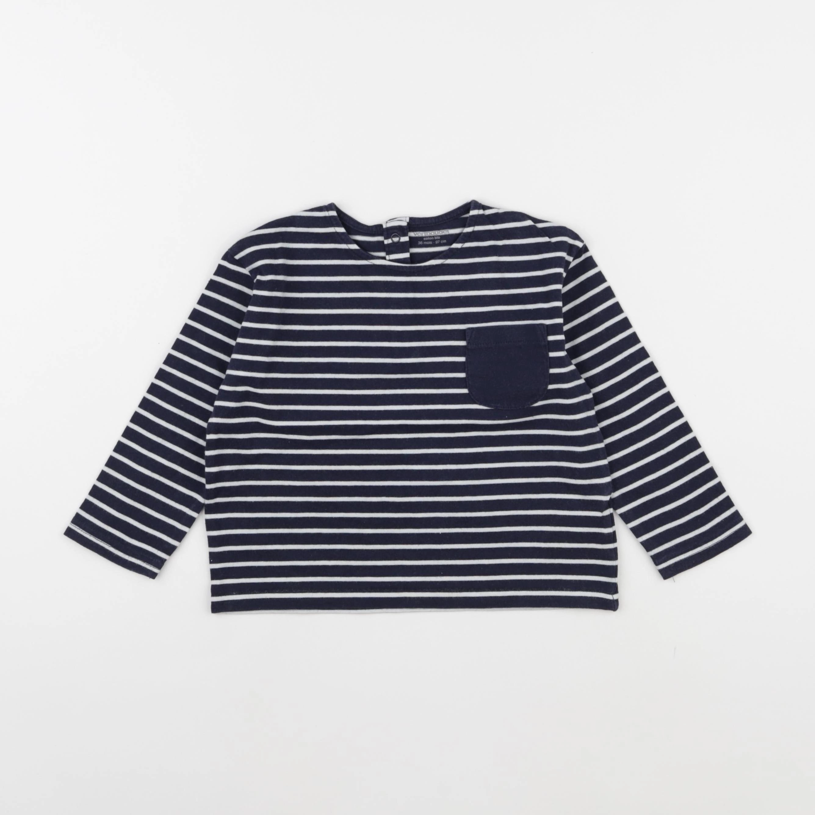 Vertbaudet - tee-shirt bleu - 36 mois