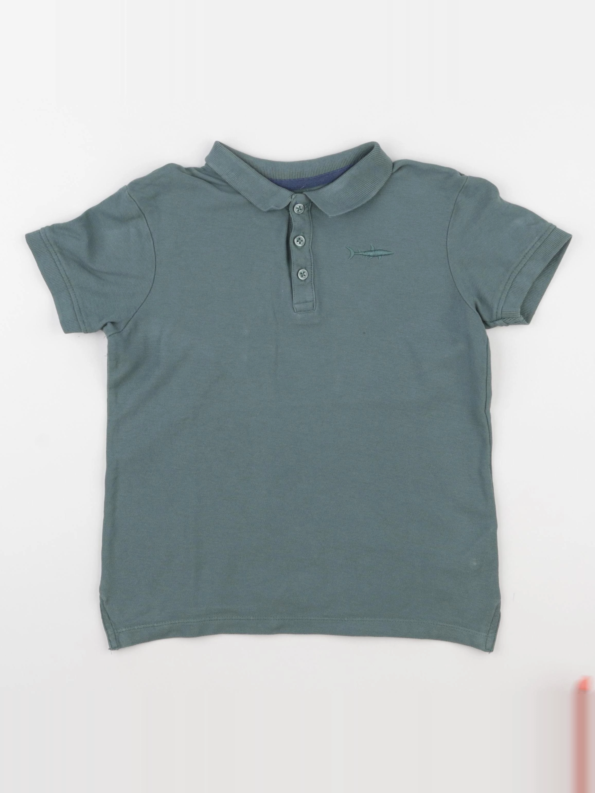 Vertbaudet - polo vert - 8 ans