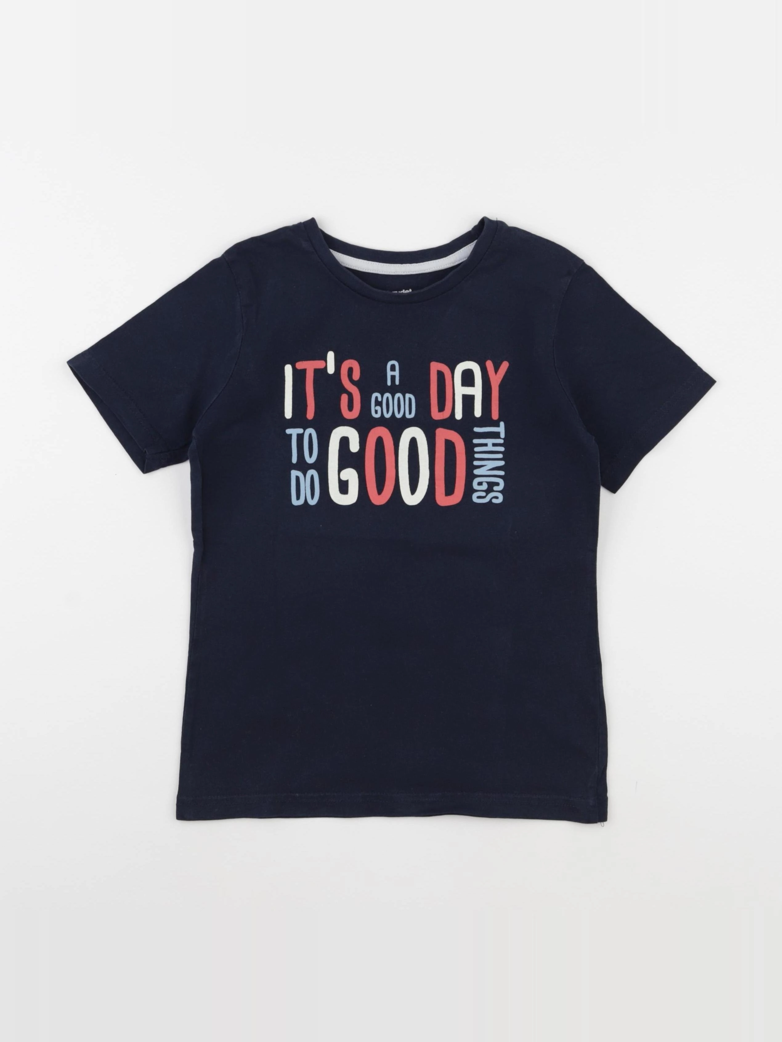 Vertbaudet - tee-shirt bleu - 8 ans