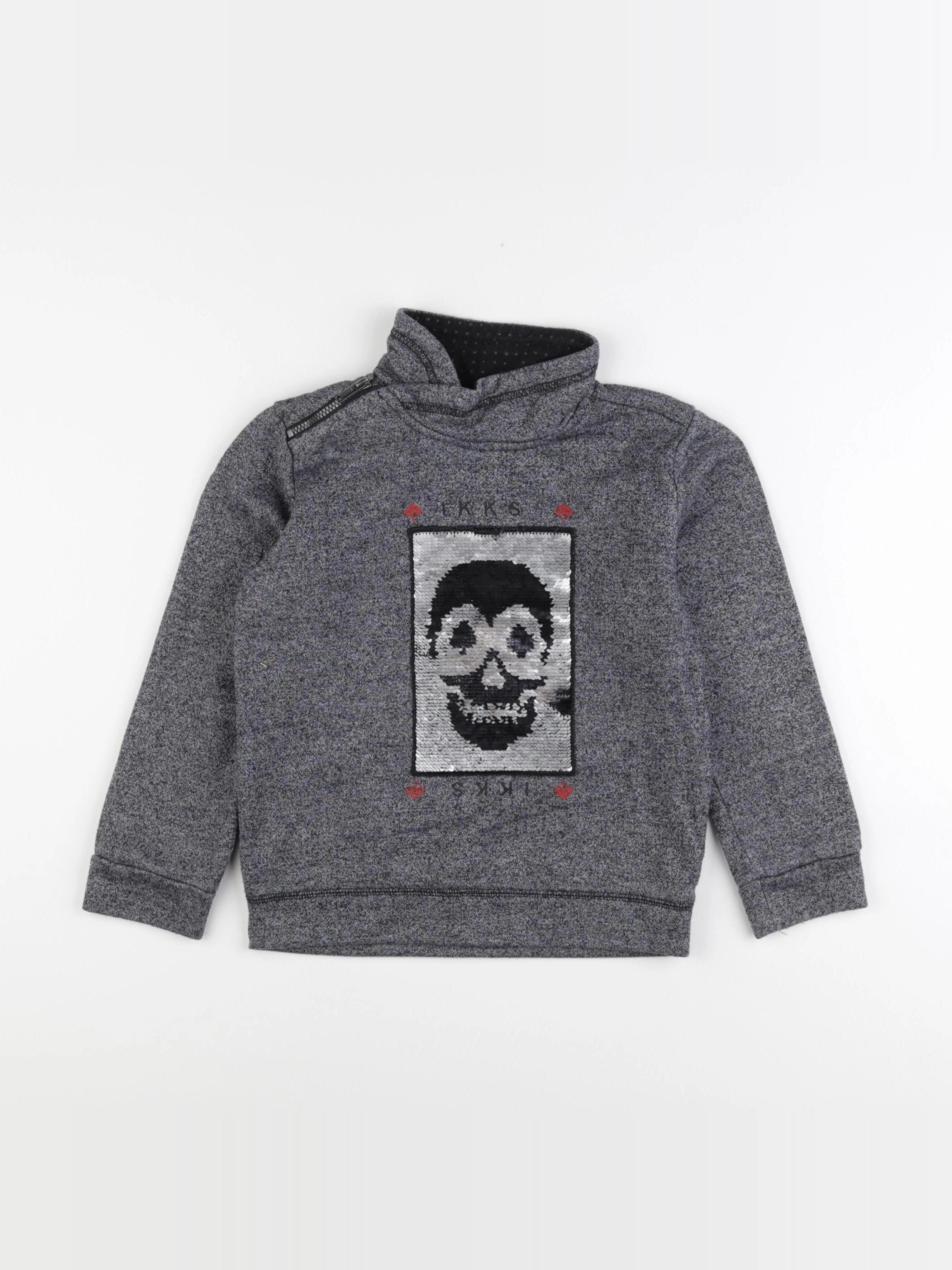 IKKS - sweat gris - 6 ans